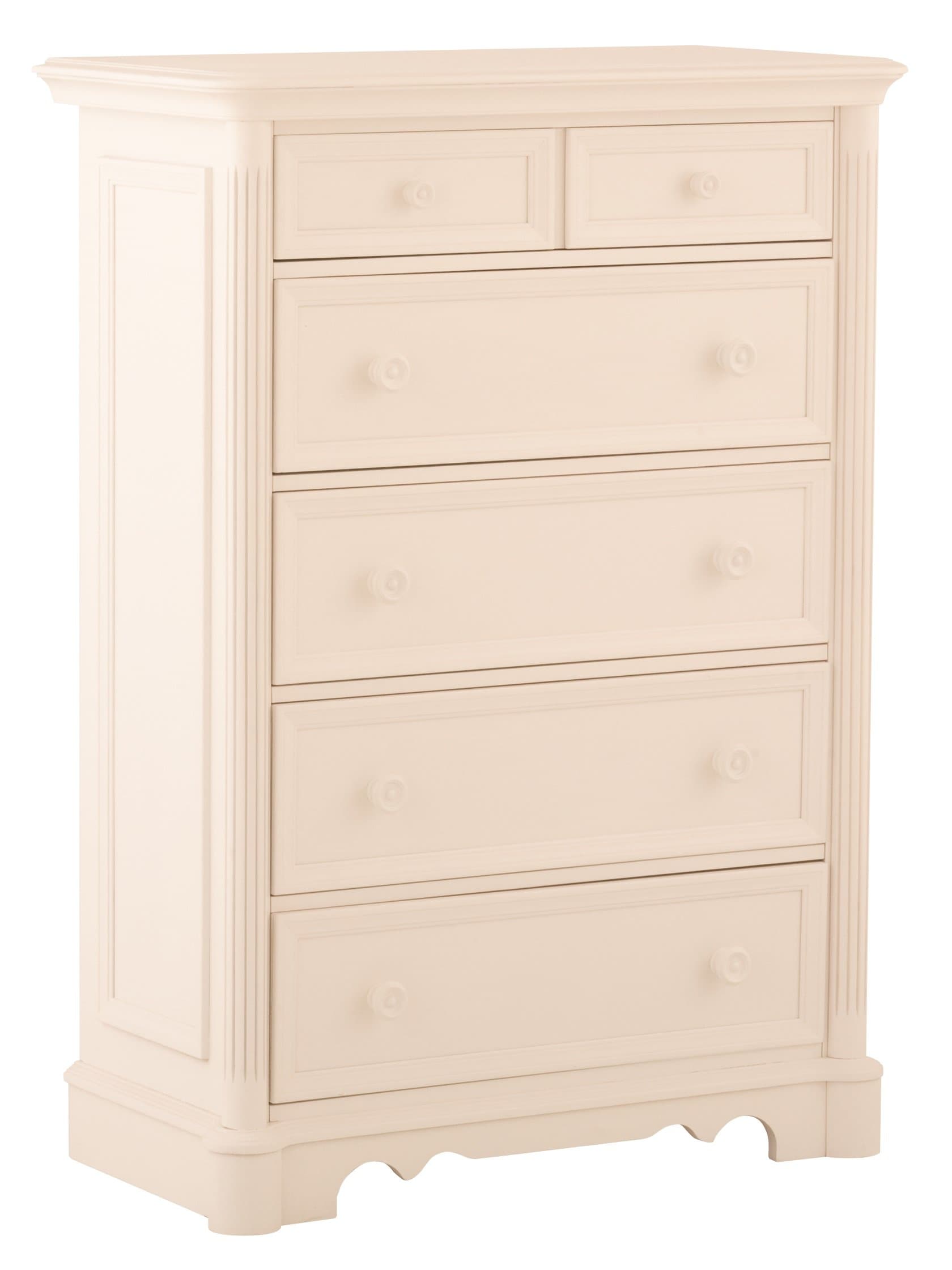 Ragazzi Pompei Premium 5 Drawer Dresser, Snowdrift