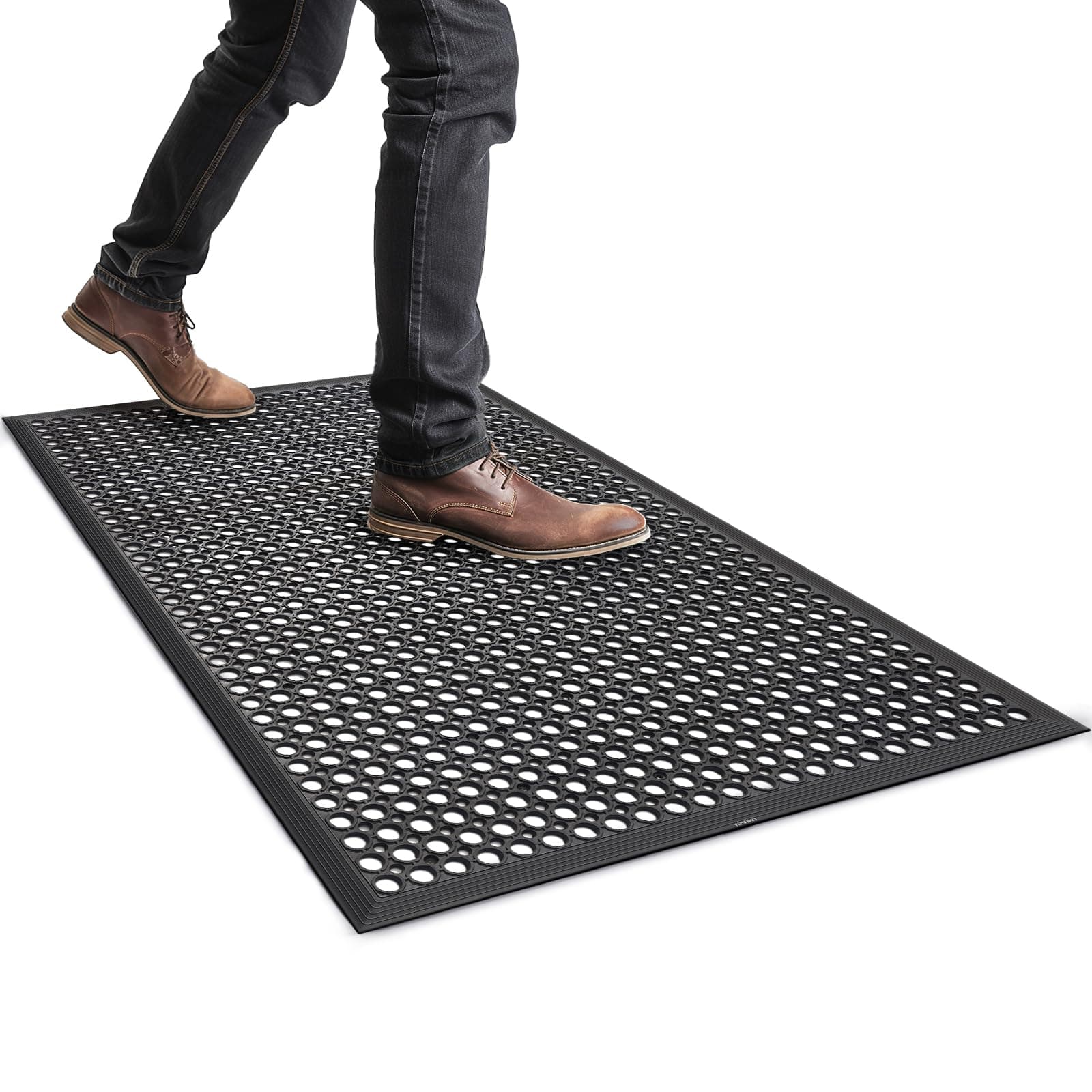 Rubber Anti-Fatigue Non Slip 36" x 60" New Commercial Heavy Duty Drainage Kitchen Mat Black Bar Floor Mat