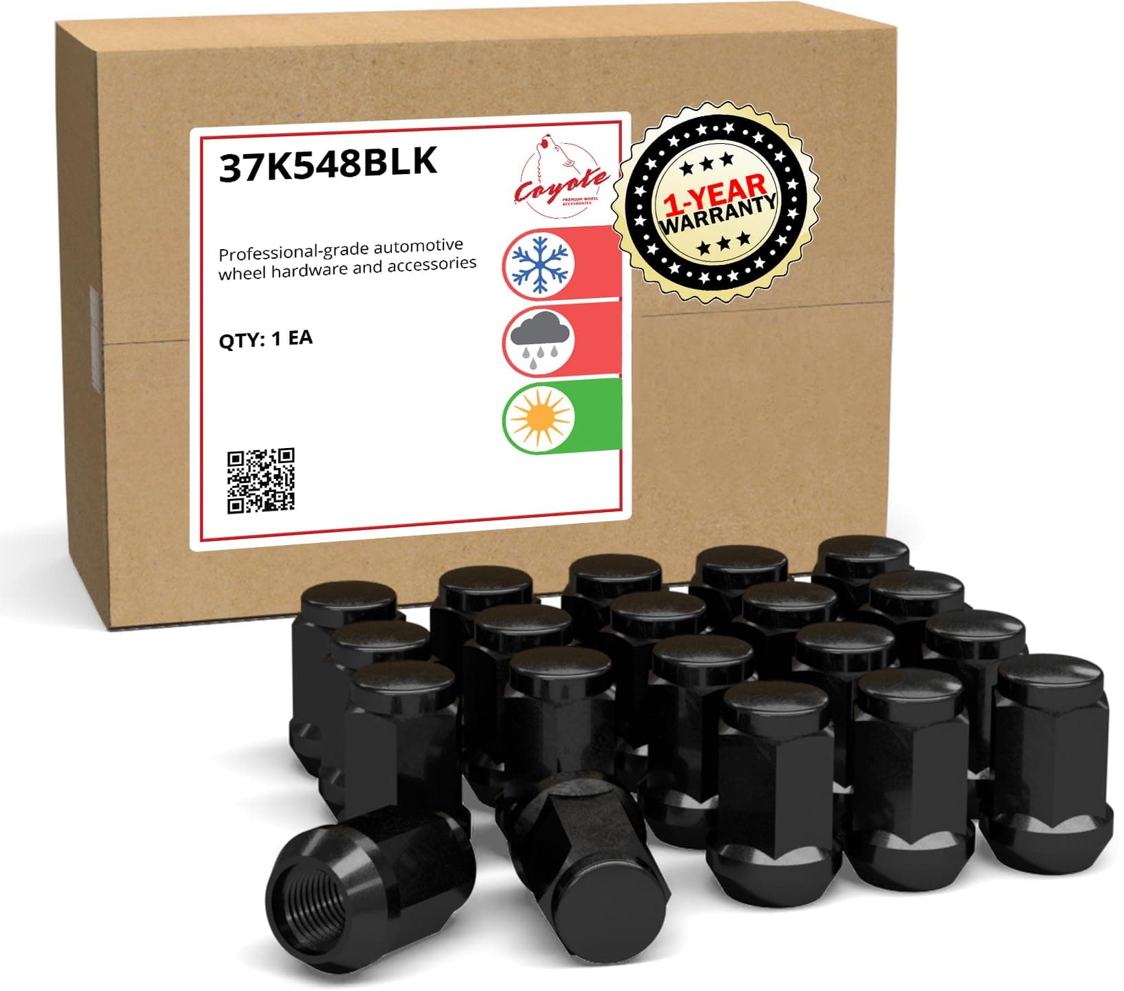 Wheel Accessories Parts 20 Pcs M14x1.5 14x1.5 Thread Bulge Acorn 35mm 1.38" Long Lug Nuts Black 3/4" 19mm Hex Fits 2010+ Chevy Camaro | Dodge Charger Challenger | 2014+ Ford Mustang