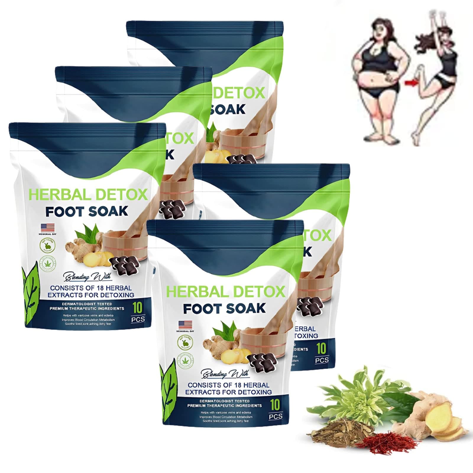 Oveallgo Pro Herbal Detox Foot Soak Beads, Herbal Detox Cleansing Foot Soak Beads, Oveallgo Herbal Detox Foot Soak Beads, Herbal Detox Origin Foot Soak Beads, Foot Care (5pack)