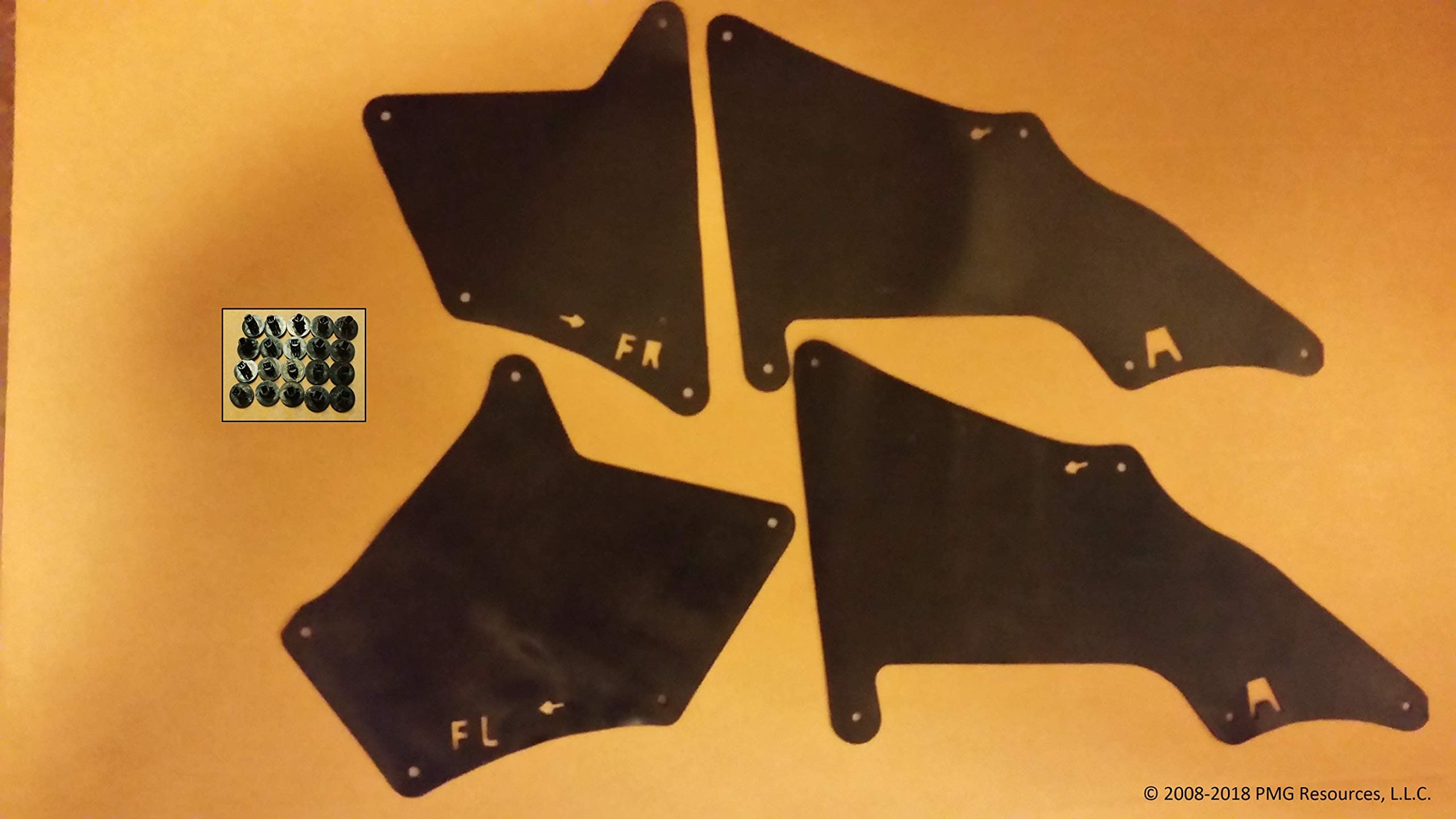 Set of Four Splash Shields With Clips For Lexus GX460 2003-2009 & Lexus GX470 2010-2023 (Fender Liner, Apron, Shield, Splash Guard, Skirt, Guard, Seal, Splash Seal) G