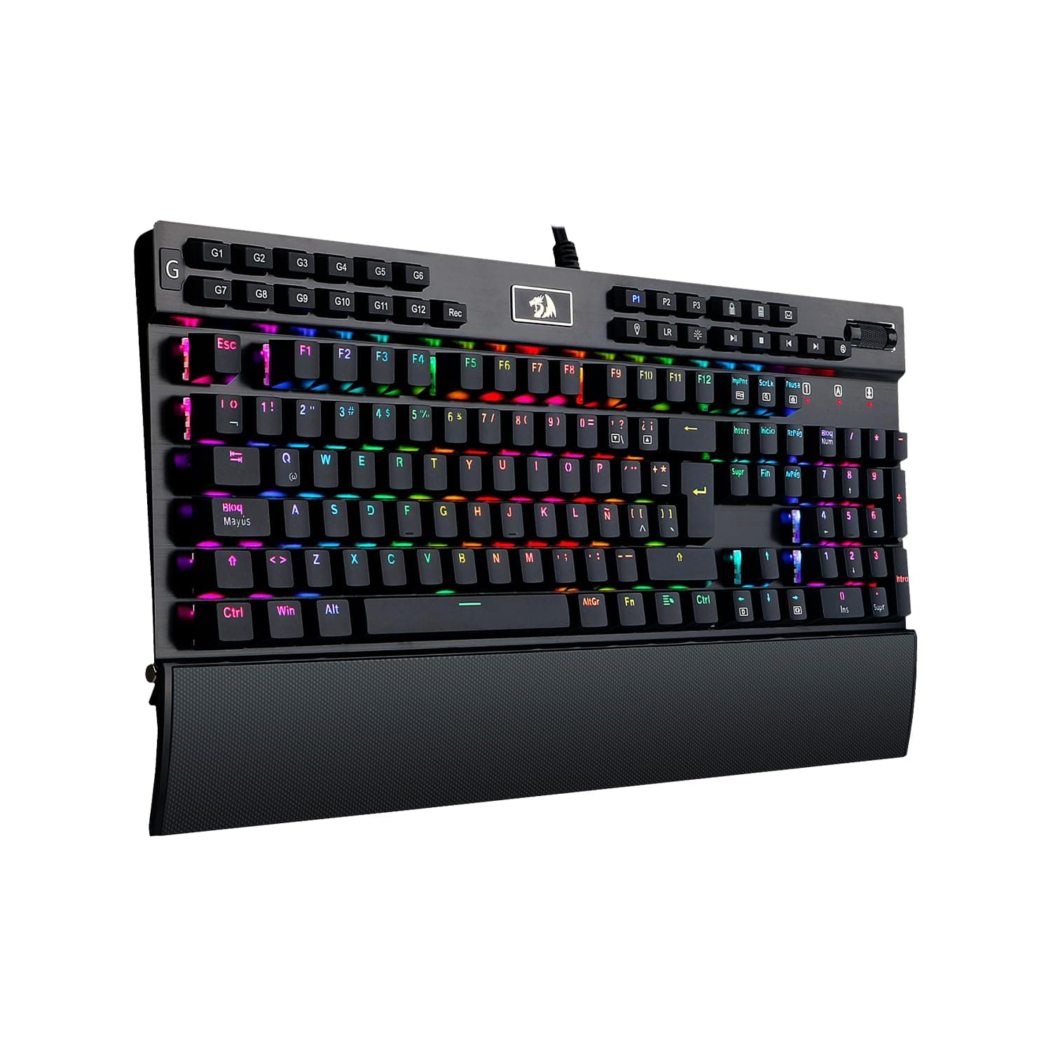 RedragonYama K550 RGB LED Mechanical Gaming Keyboard,131 Key, Programmable Macro Keys, Wrist Rest, Volume control