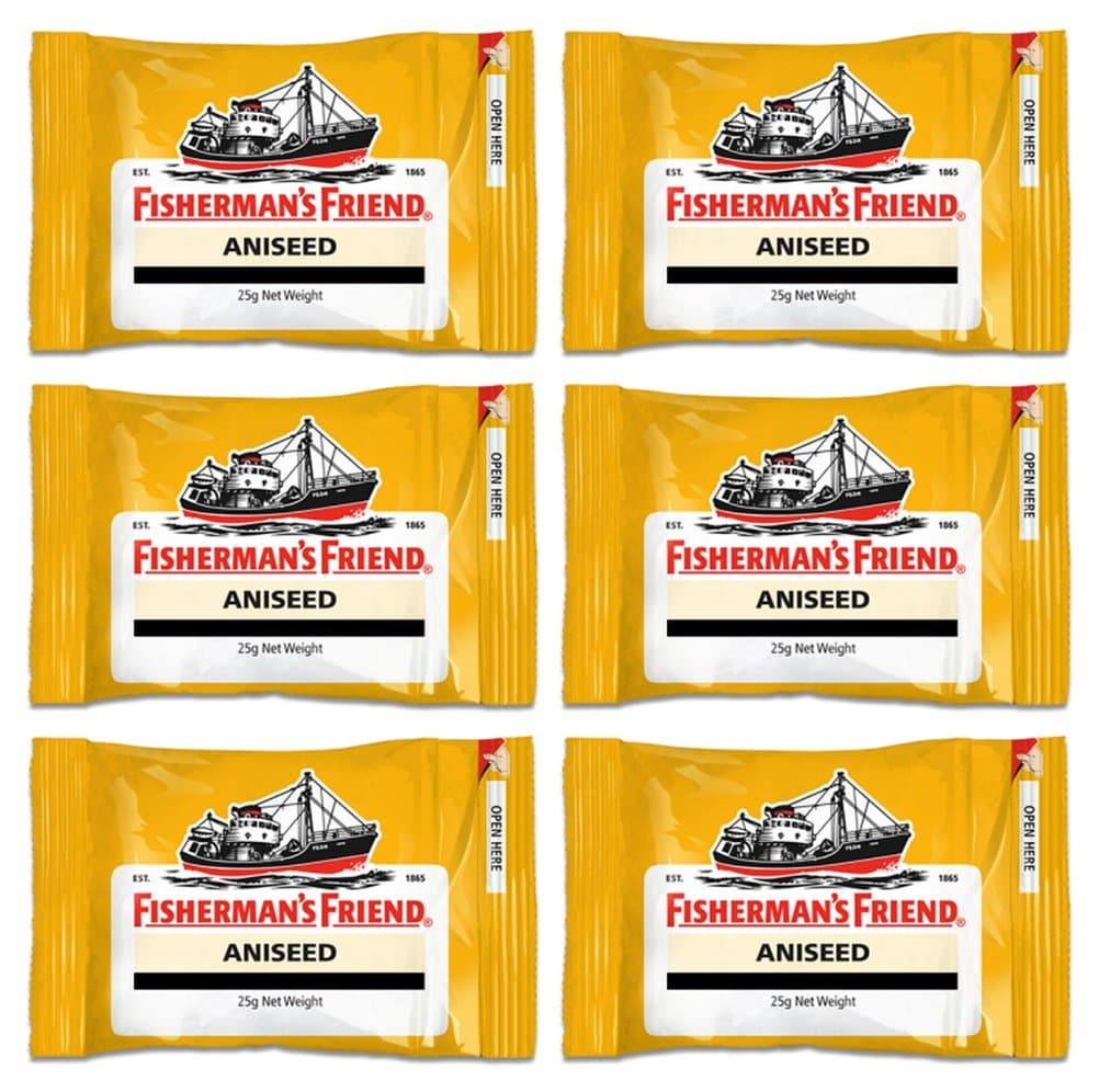 Fisherman's Friend Aniseed Lozenges 25g, (Pack of 6)