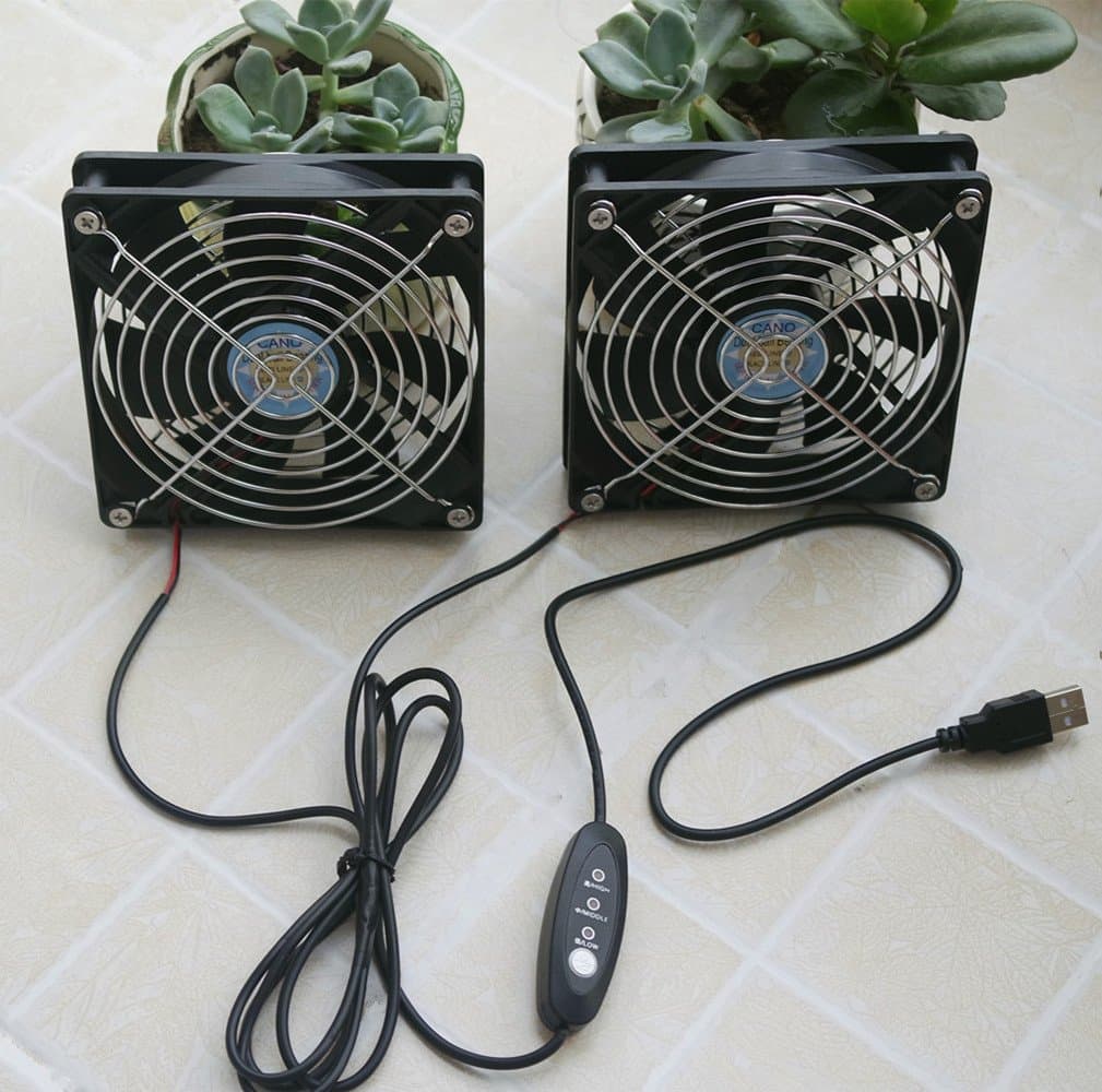 Two 12CM double ball bearing cooling fan a USB port and governor for PS4 host router HIFI amplifier audio device xbox TV box internet box computer case