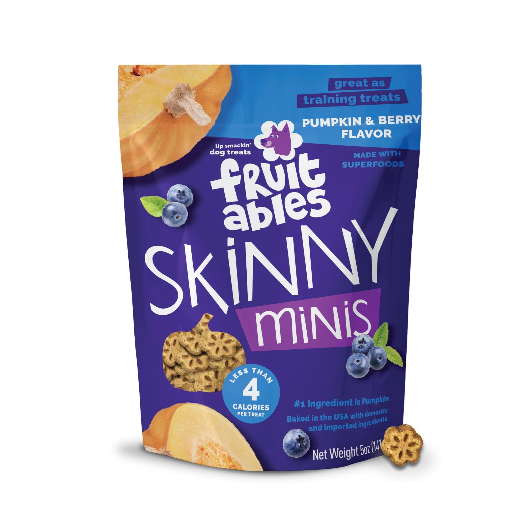 Fruitables Skinny Minis Pumpkin & Berry Soft & Chewy Dog Treats, All Life Stages, stick, 1 Count