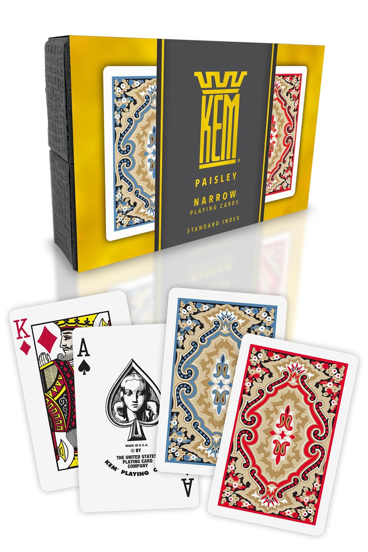 KEM Paisley Plastic Bridge Size Poker Playing Cards, 2 Decks