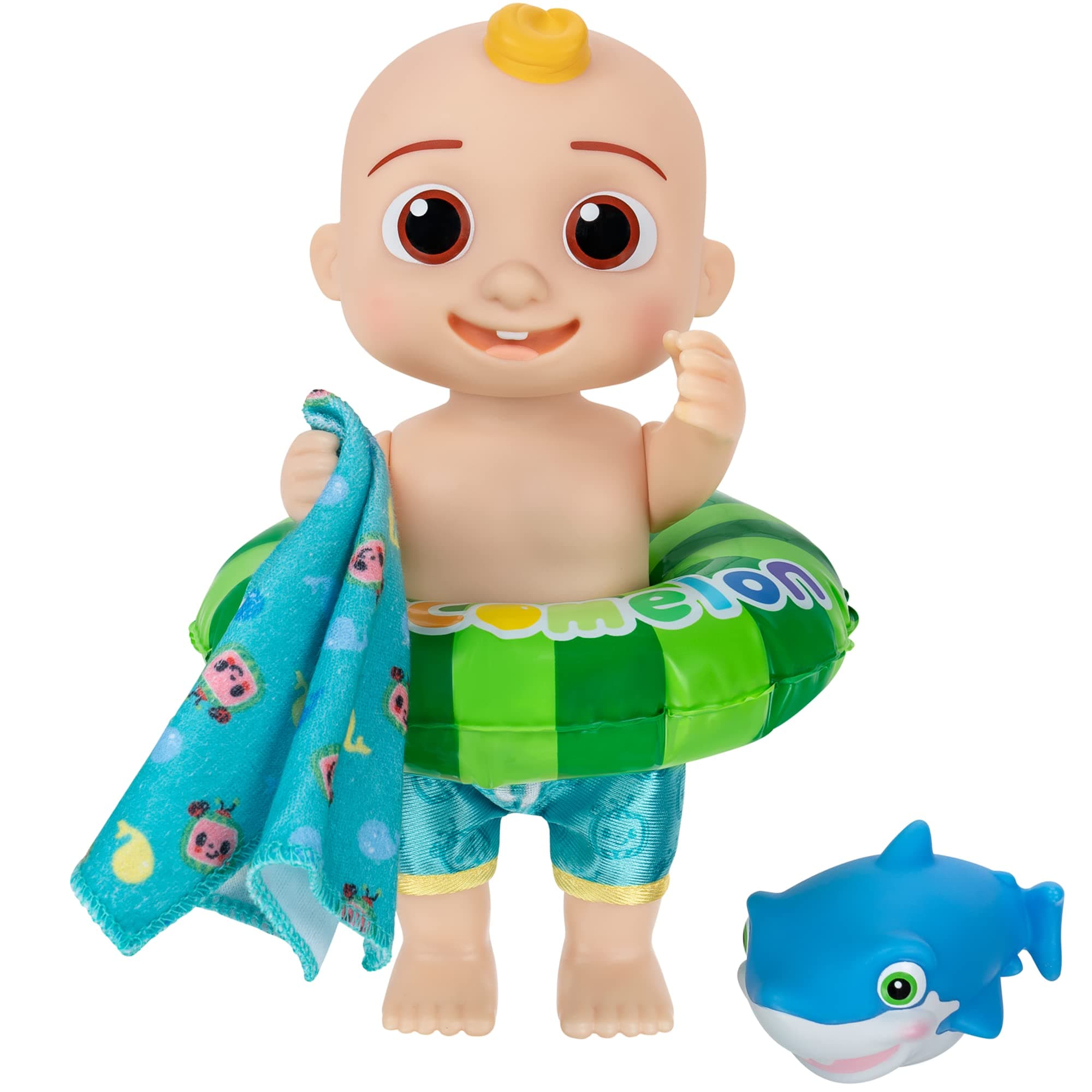 CoComelon - Splish Splash JJ Doll- with Shark Bath Squirter and Water Accessories Water Play - Toys for Kids and Preschoolers - Amazon Exclusive