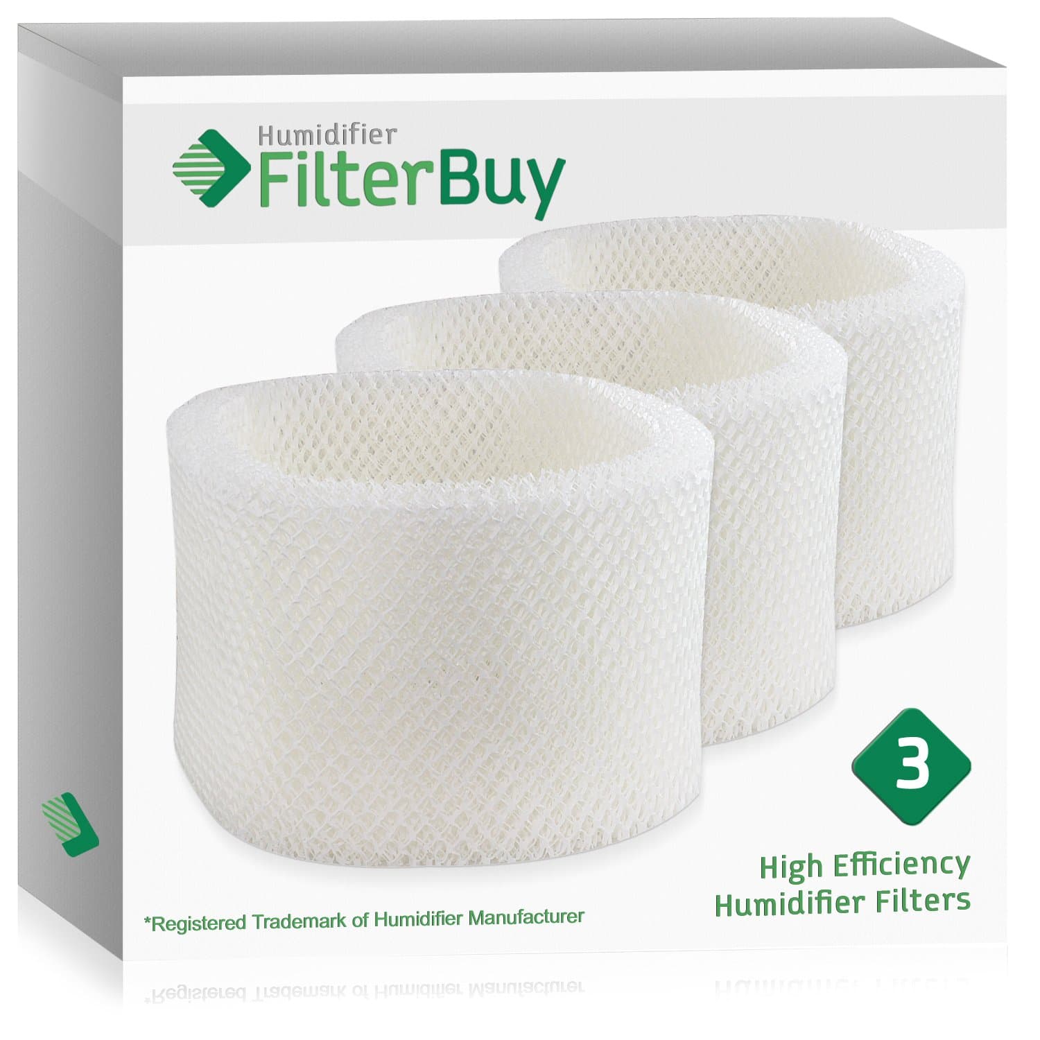 FilterBuy Replacement Humidifier Filters Compatible with HWF72 HWF75 Holmes, Touch Point, Sunbeam Humidifiers. Pack of 3.