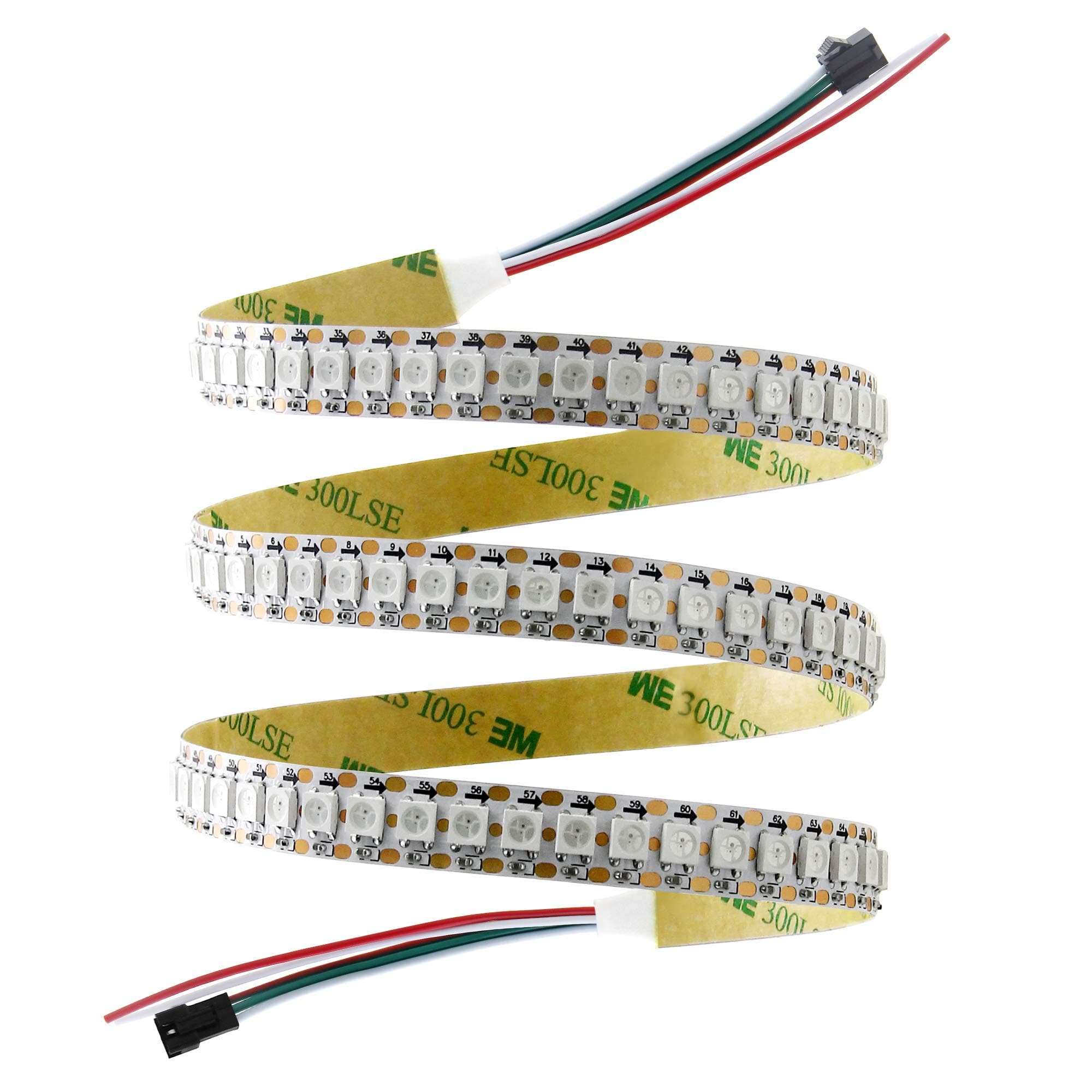 WS2812B LED Strip 144 LEDs 3.3ft Individually Addressable LED Pixels Light DC 5V Programmable Dream Color Digital RGB LED Ribbon Lights, Works with Arduino Raspberry Pi, No Power/ Controller