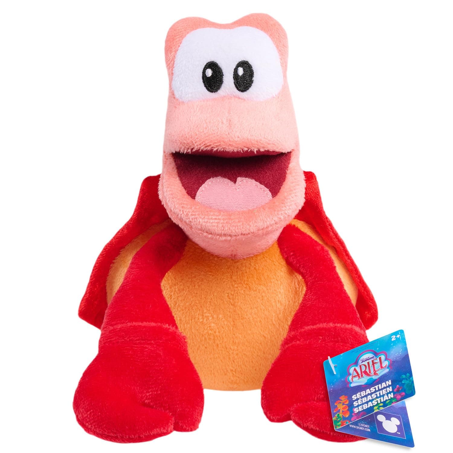 Just Play Disney Ariel Jr Small Plush - Sebastian, Kids Toys for Ages 3 Up