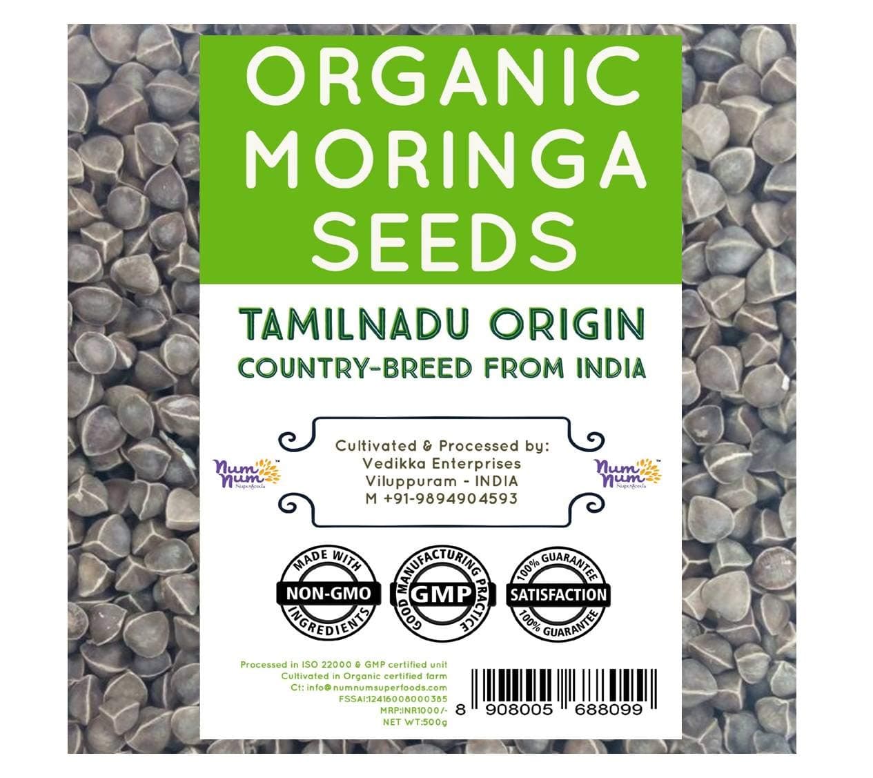 Organic Moringa Seeds (Tamilnadu Country Breed Variety)