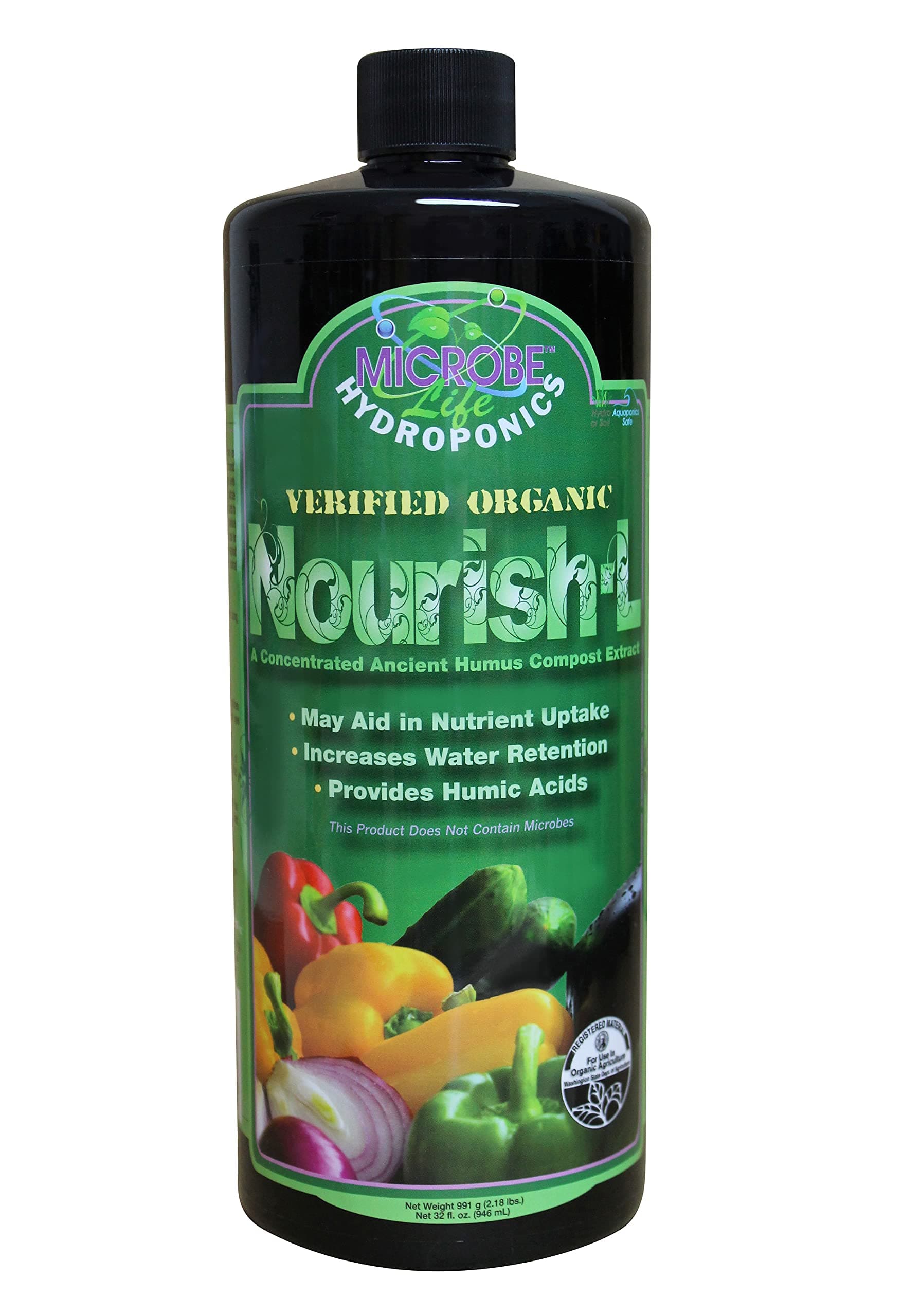 Nourish-L Liquid Fertilizer to Enhance Plant Nutrient Absorption, Better Yields Better Grows, 32oz