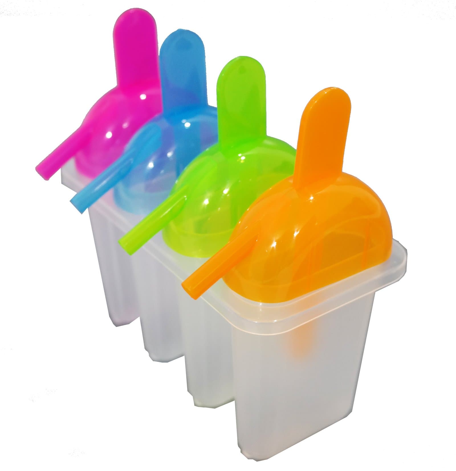 Ice Lolly Maker Moulds with Drinking Straw Bright Colour Cool Summer Kids Fun