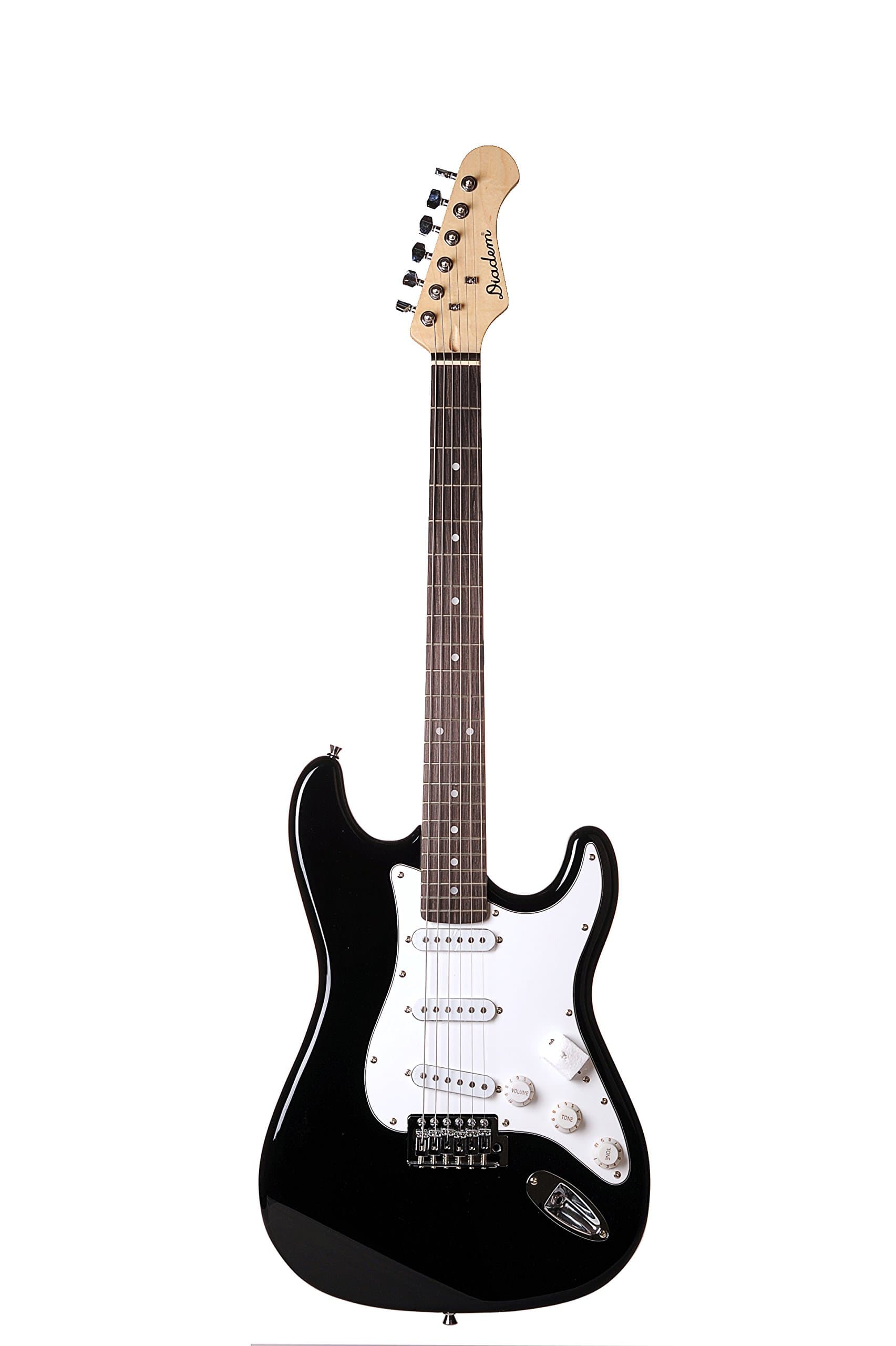 Diadem Acoustic Electric Guitar Solid Wood Body Tremolo Bridge 39" with Gig Bag Case - Vintage Black