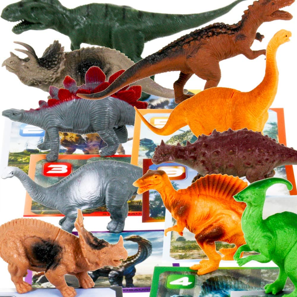 Dinosaur Toy Figures Set for Boys & Girls Ages 3 4 5 6 7 8 9 10 Year Old, Plastic Educational Jurassic Models for Kids, Tyrannosaurus Rex (T-Rex), Best Large Play Dino for Toddlers, (10-Pack)