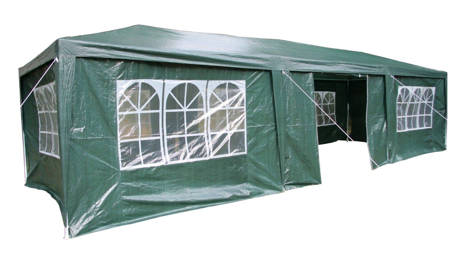 Airwave 3 x 9m Party Tent Gazebo Marquee with 3 x Unique WindBars and Side Panels 120g Waterproof Canopy, Blue, 120g