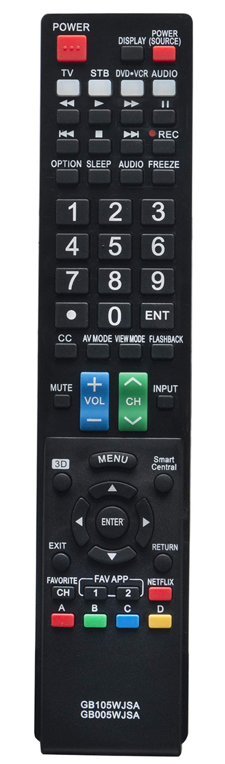 GB005WJSA GB004WJSA GA935WJSA GA890WJSA GB105WJSA Replaced Remote Control fit for Sharp Aquos Smart TV LC52LE640U LC60C6400U LC60LE640U LC70C6400U LC60LE830U