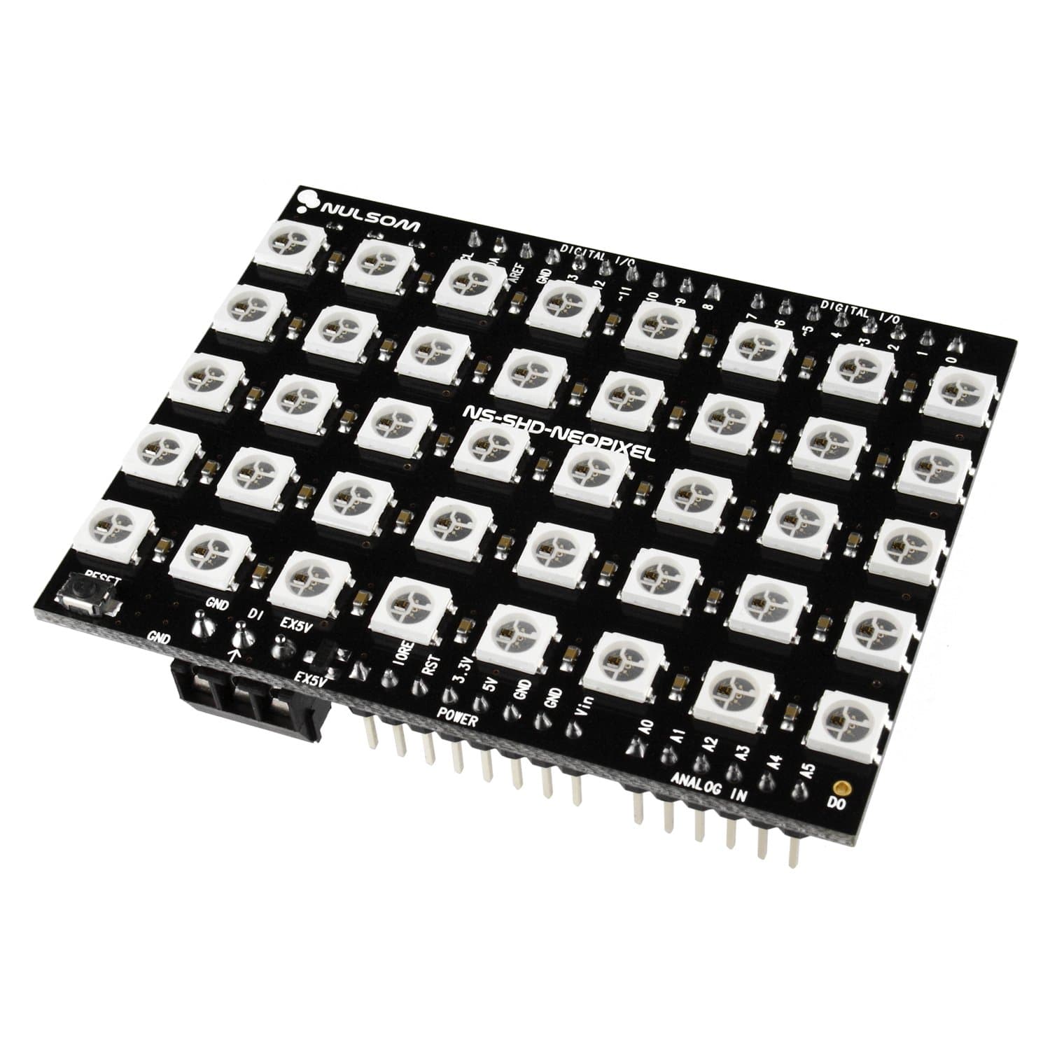 Rainbow Matrix Shield for Arduino - 5x8 WS2812B (WS2811, NeoPixel Compatible) Addressable RGB LED with Integrated Drivers (Assembled)