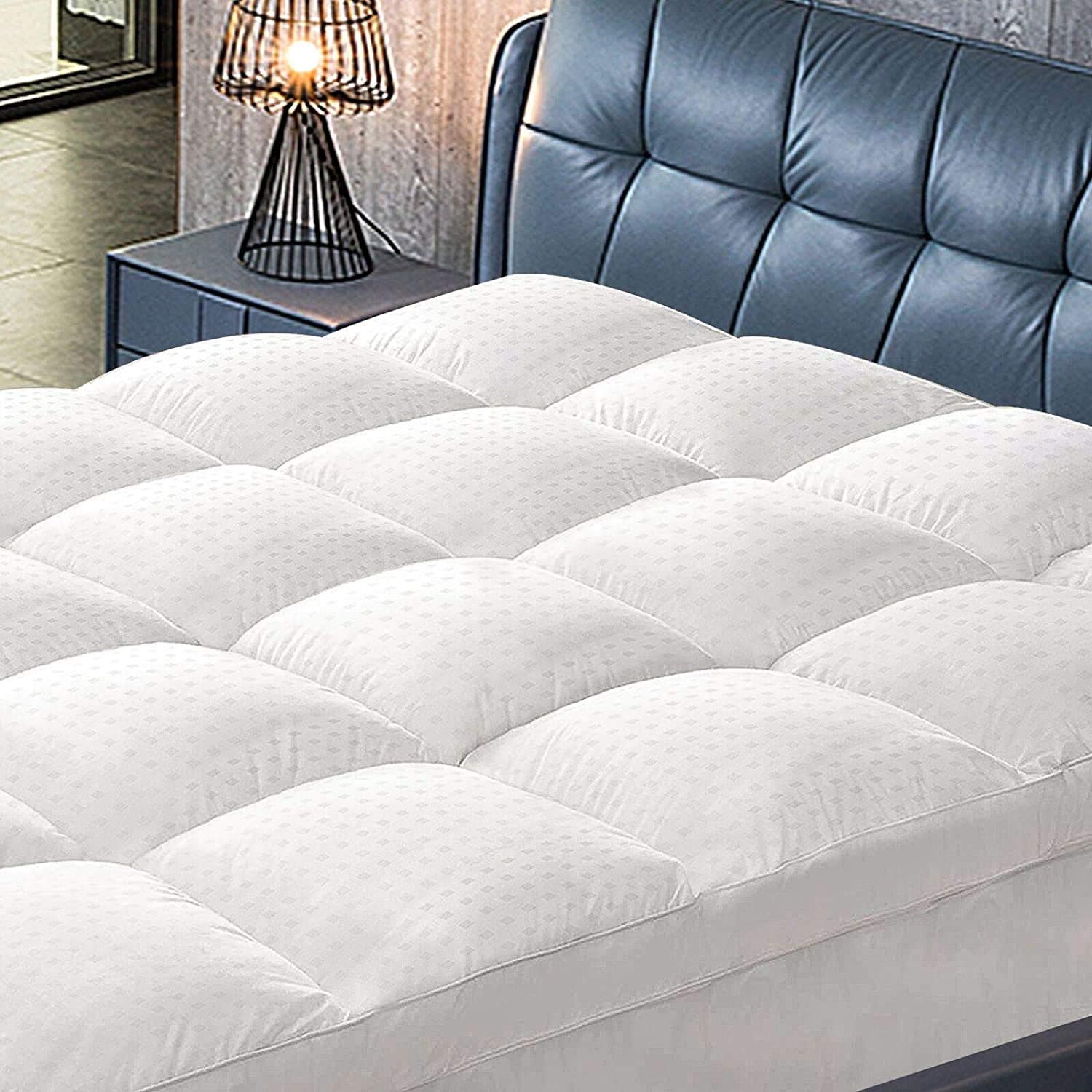 Full Mattress Topper, Extra Thick Soft Mattress Pad Cover, Cooling Pillowtop with 8-21Inch Deep Pocket Down Alternative Fill Bed Topper