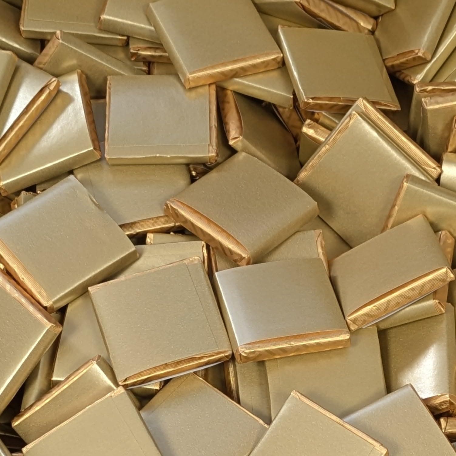 Milk Chocolate Neapolitans Plain Blank Foil Wrapped Event Party Favour Sweets (10, Gold Foil)