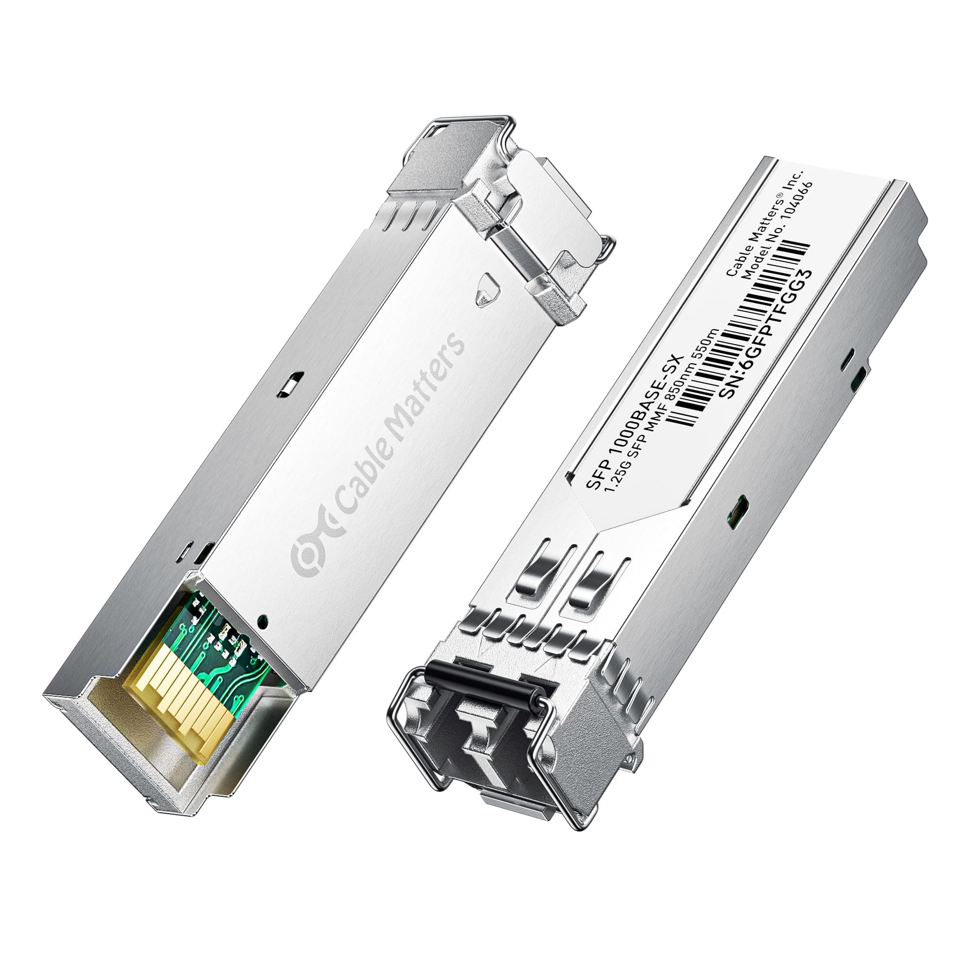 Cable Matters 2-Pack 1000BASE-SX SFP to LC Multi Mode, SFP to RJ45 1Gb Fiber Transceiver Modular for Cisco, Ubiquiti, TP-Link, Huawei, Mikrotik, Netgear, and Supermicro Equipment