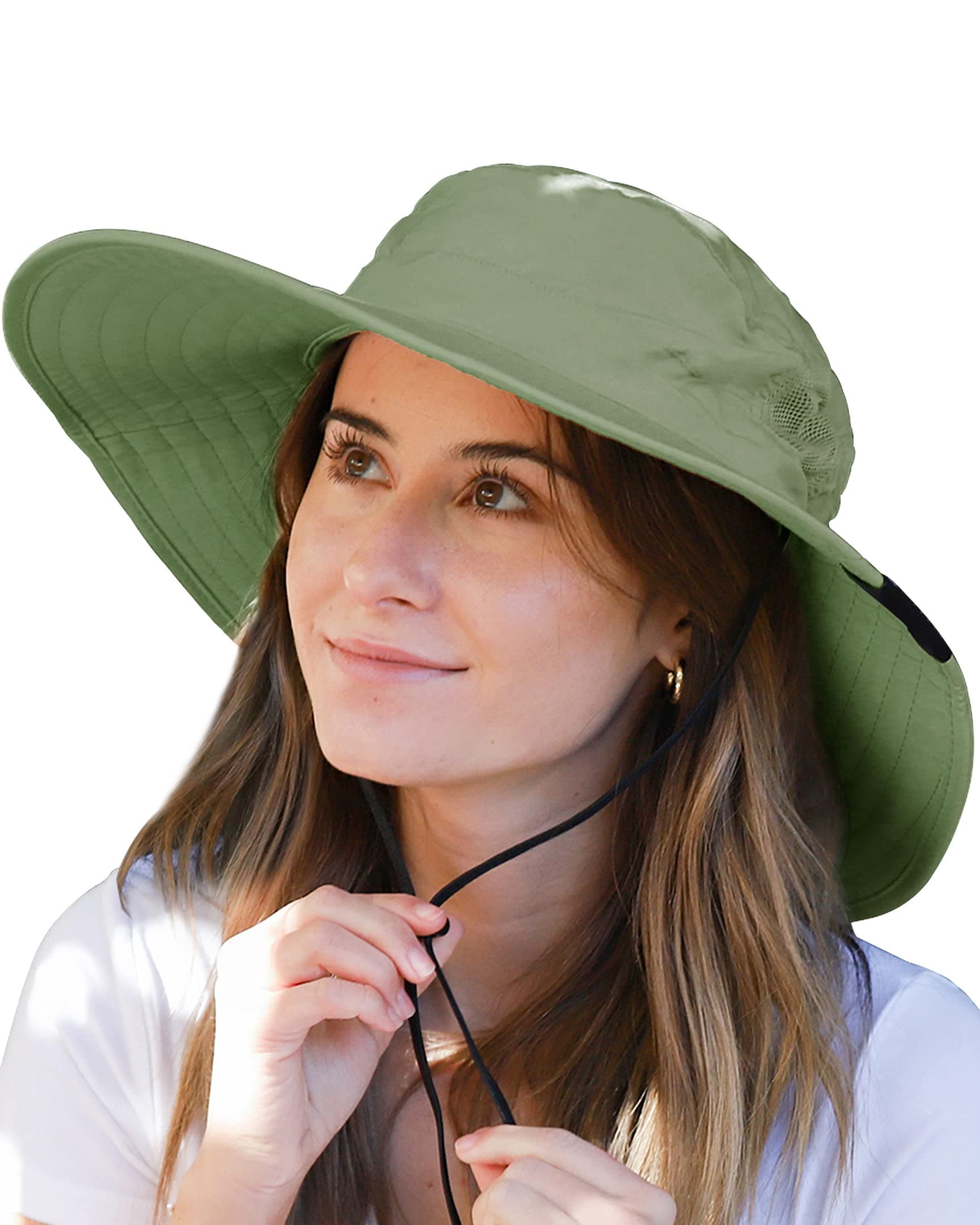 Womens Sun Hat Extra Wide Hard Brim Large Boonie Fishing Safari Hiking Cap