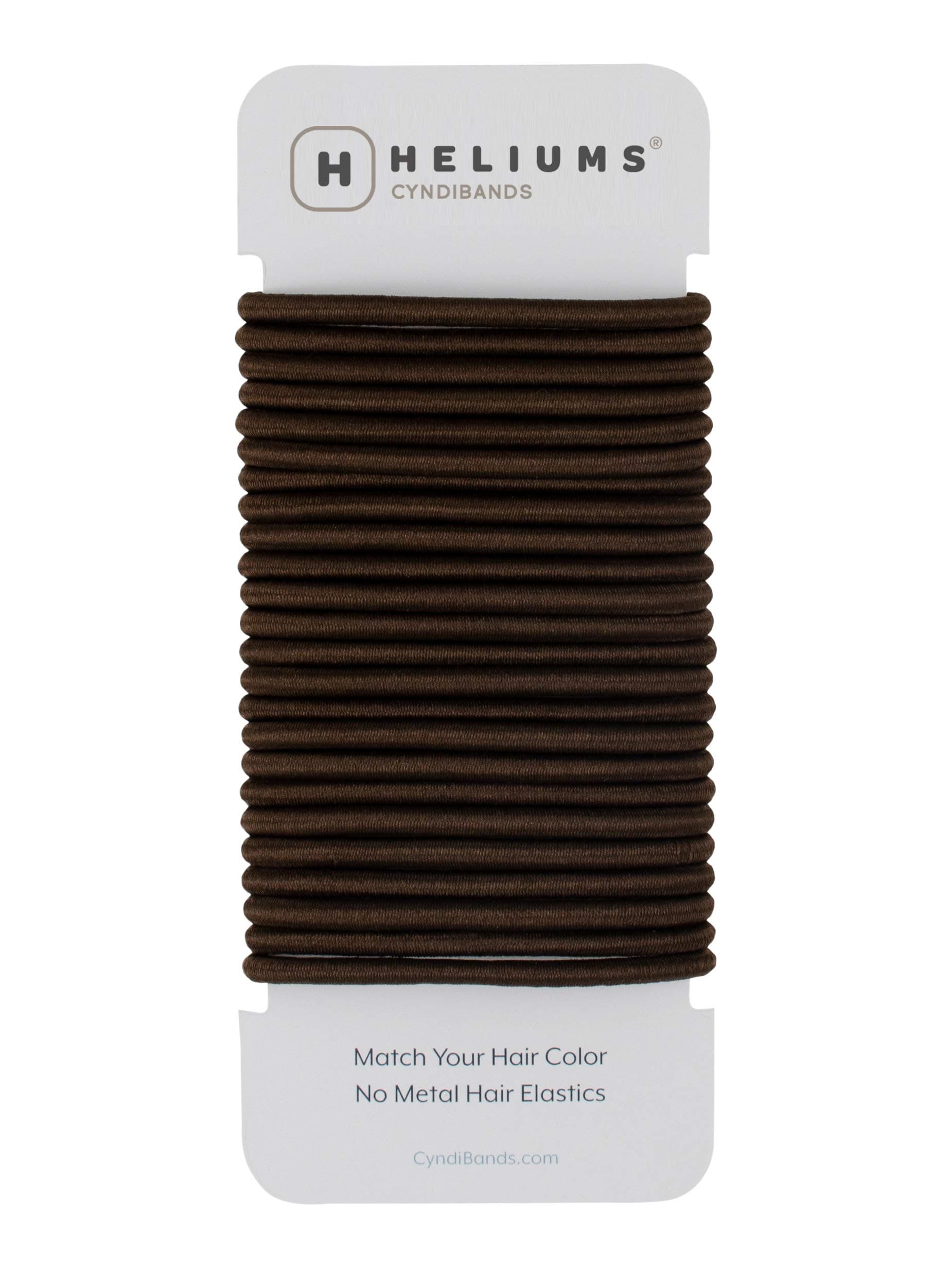 Cyndibands Elastic Hair Ties – Dark Brown - No Damage 4mm Ponytail Holders for Women & Kids, 24-Pack Hair Elastics in Neutral Colors