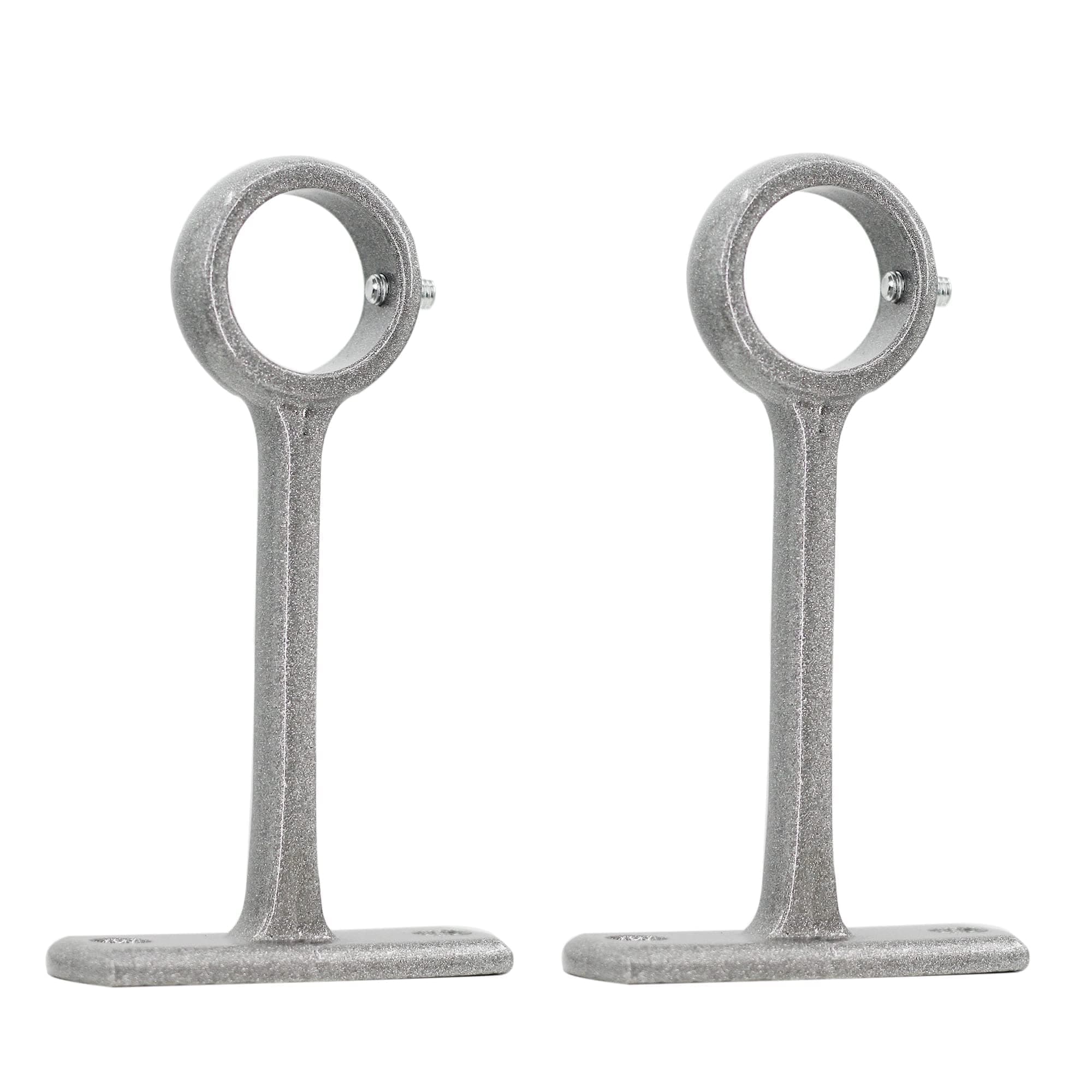 Curtain Rod Bracket Set of 2 Curtain Rod Holder Single Hole Curtain Rod Hooks for Wall Heavy Duty Curtain Drapery Rods (Silver)