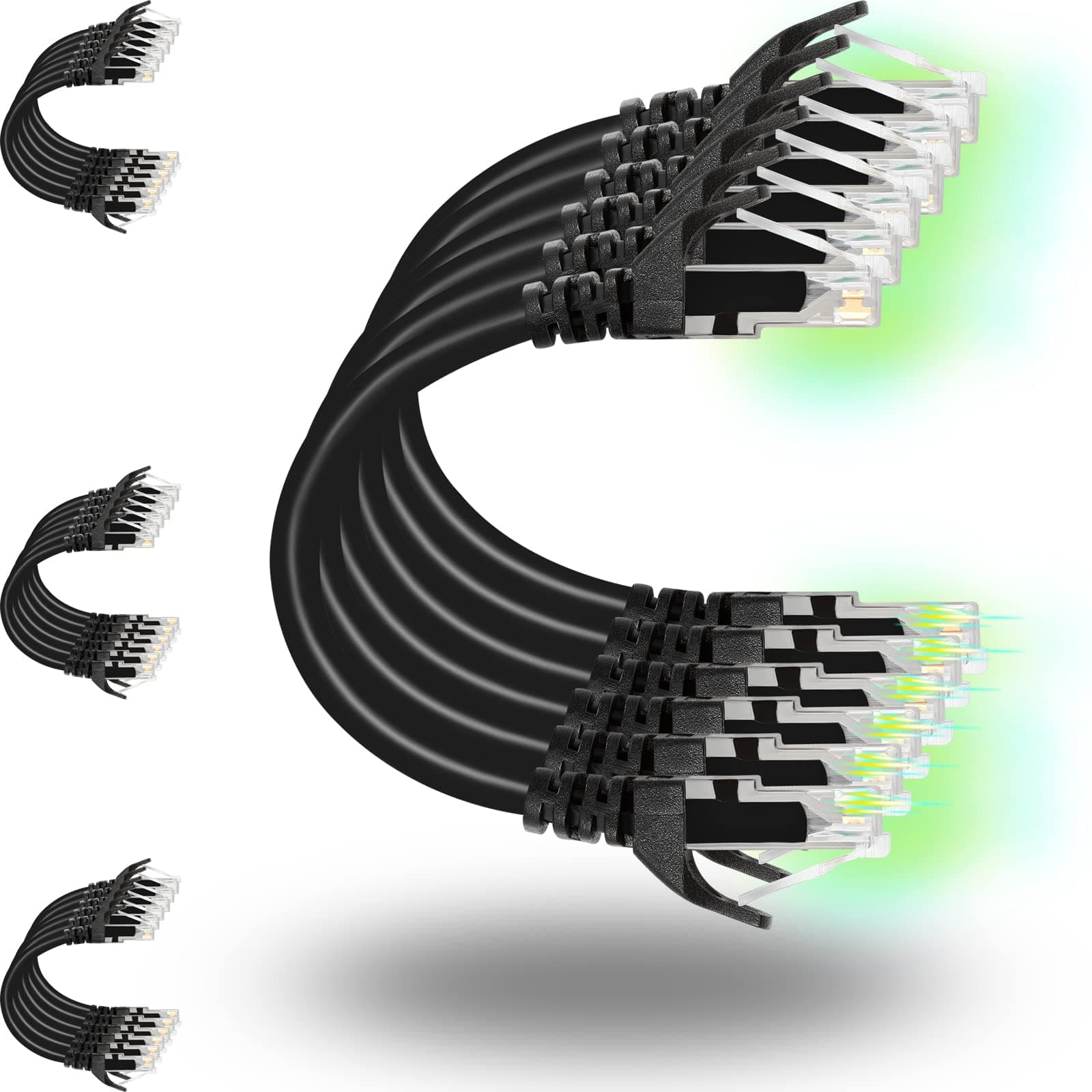24 pack 0.5ft cat6 black