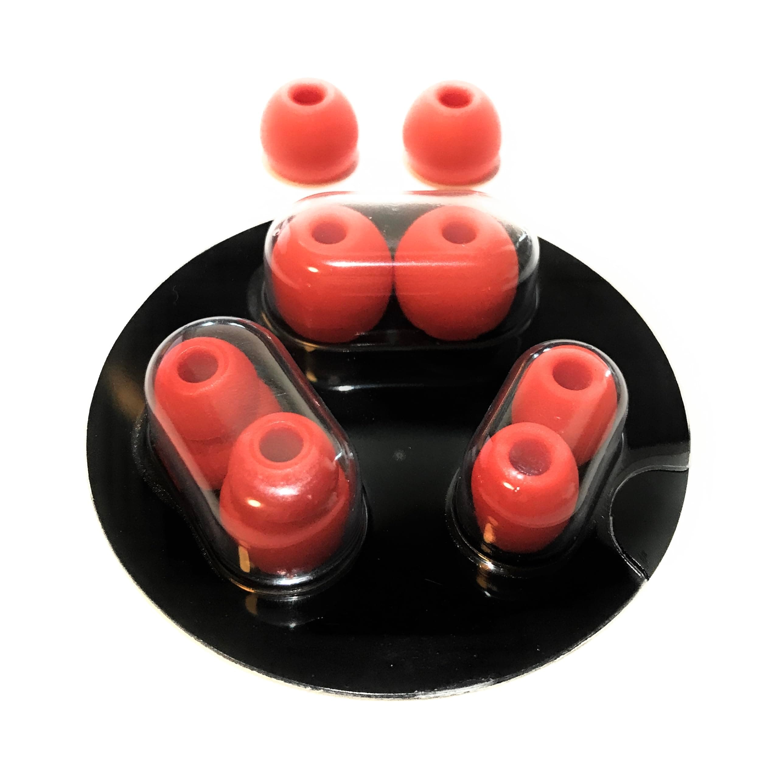Replacement Earbud Tips for Beats Powerbeats Pro Wireless Stereo Headphones - 4 Pairs - Small, Medium, Large, and Double Flange (Lava Red)
