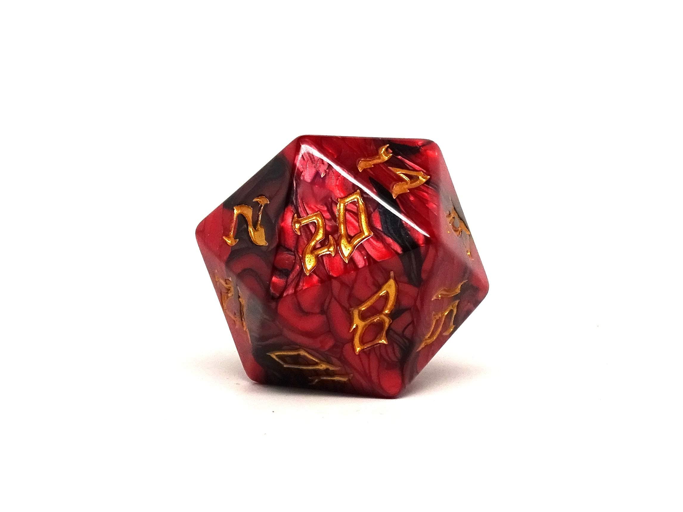 Giant 48mm Plastic D20 Dice - Dice of The Giants Series - Huge 20 Sided Dice (Fire Giant)