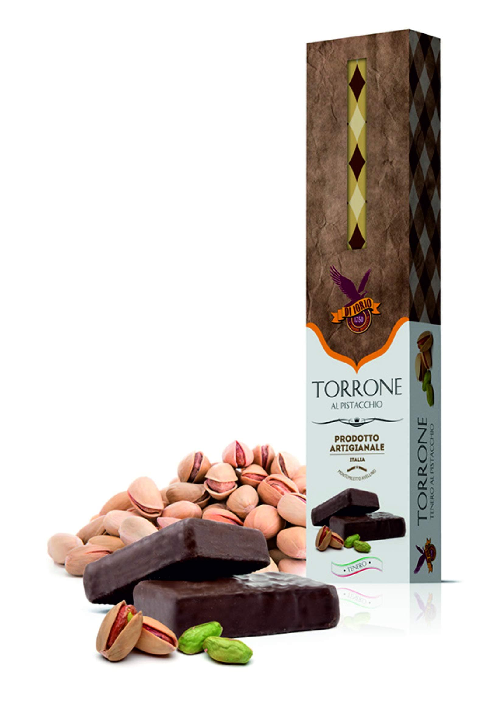 Di Iorio Soft Almond Pistachio Dark Chocolate coated Nougat