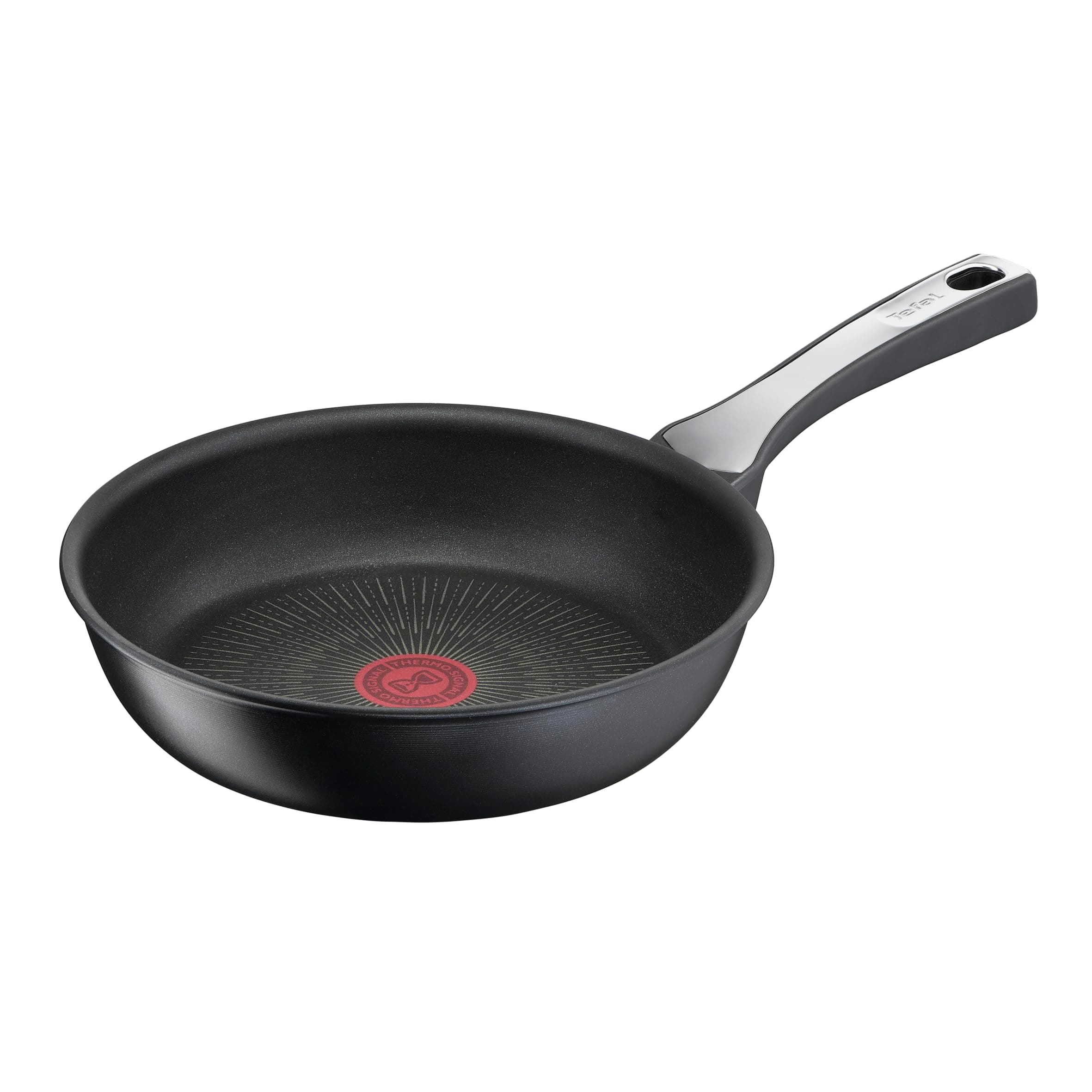 Tefal Unlimited On, Premium Cookware, 24 cm Frying Pan, UK's Longest Lasting Non-stick, Heat Indicator, Induction Hob Compatible, Dishwasher Safe, Aluminium, black, G25904AZ