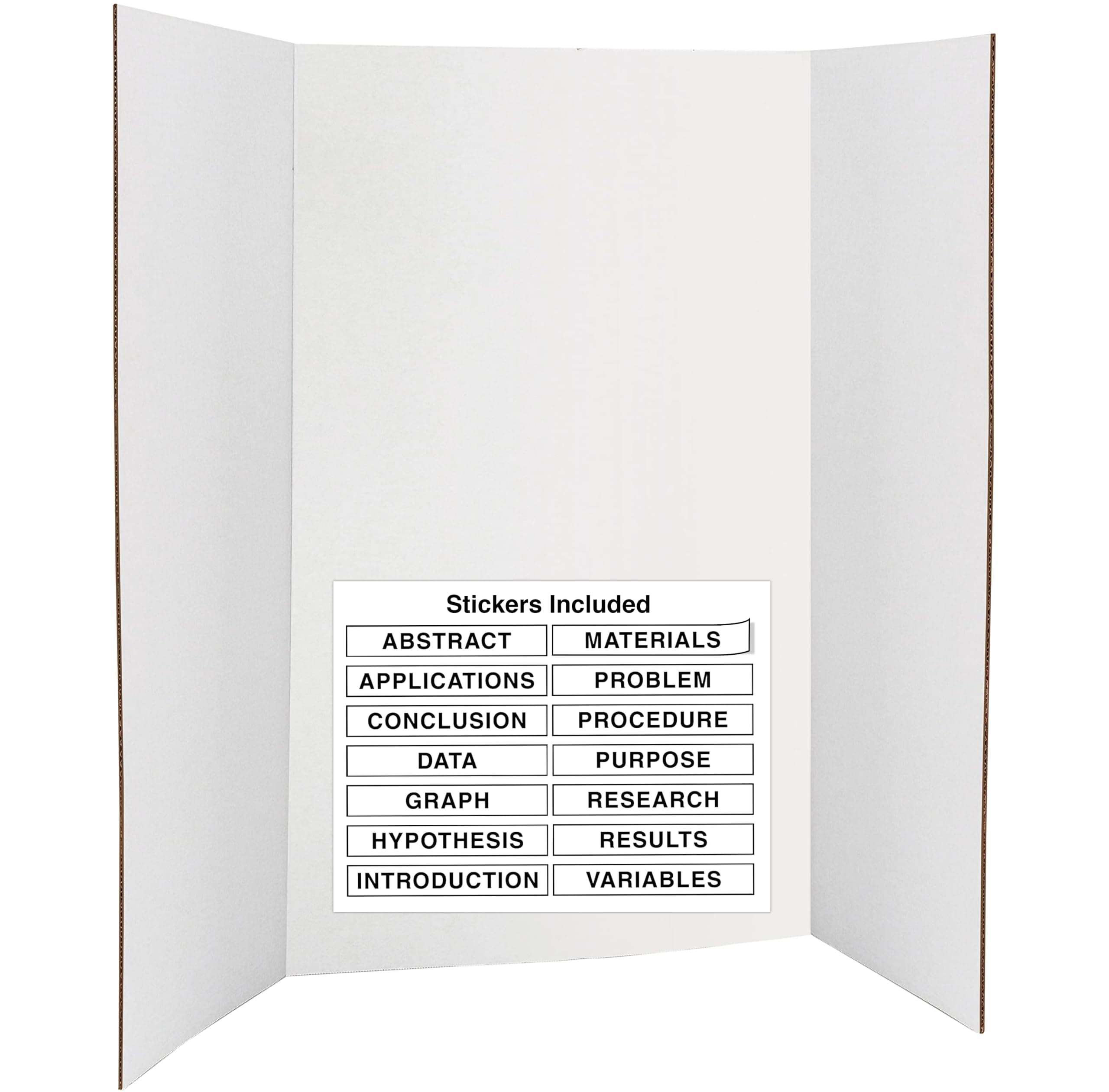 White Tri-Fold Presentation Board 28" X 40" Corrugated Tabletop Display Exhibition Board Lightweight and Portable with Smooth Surface Great for School Projects and Business presentations - by Emraw