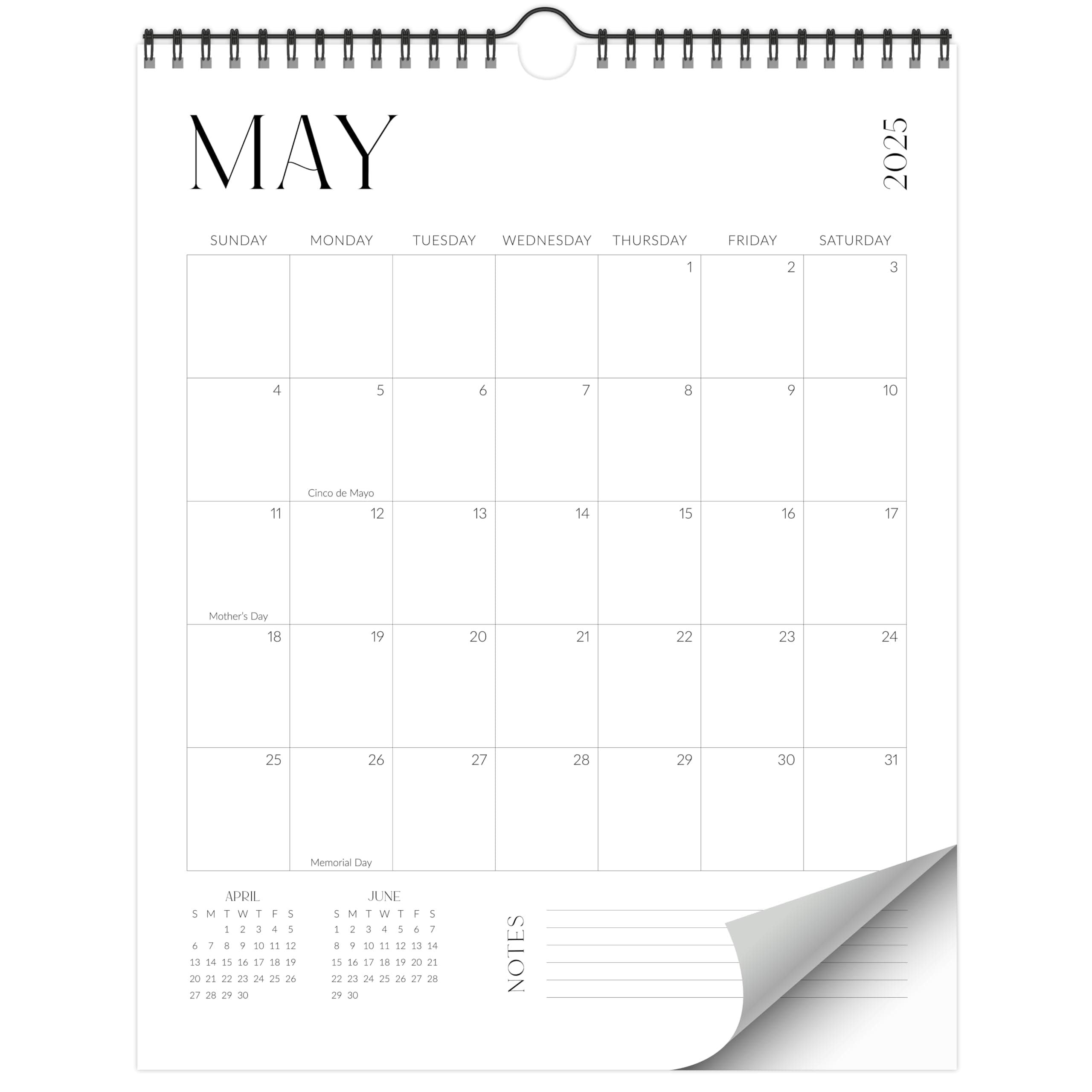 Beautiful 2025-2026 Wall Calendar - Runs from January 2025 until July 2026 – 14.5"x11.5" Office Wall Calendar for Easy Organizing