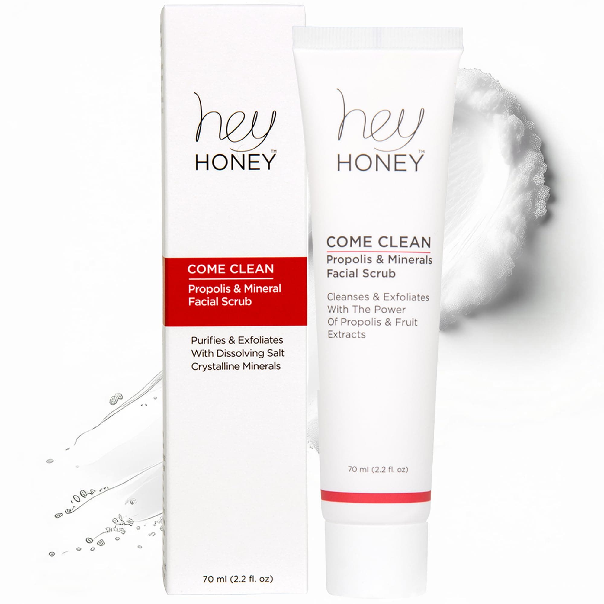 Skincare Propolis and Dead Sea Salt Microdermabrasion Facial Scrub For Sensitive Skin | Non-Abrasive Exfoliating Aimed Brighten Acne Scars, Remove Blackheads & Dead Skin Cells | 2.2 oz