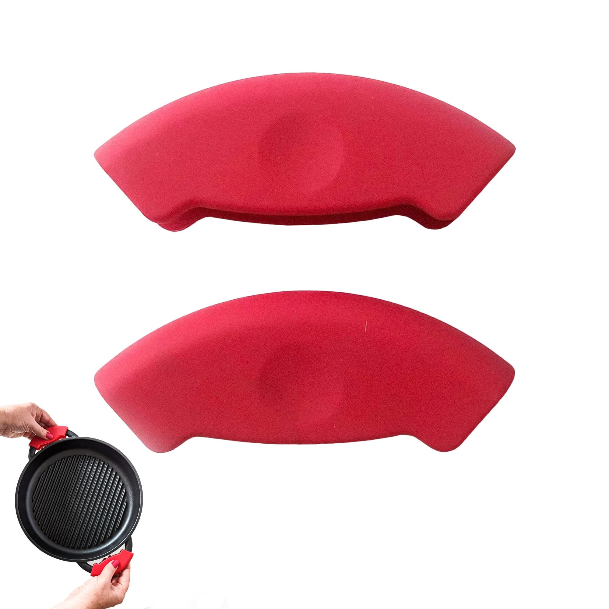 Jean-Patrique Assist Silicone Handle Cover for Whatever Pan - Set of 2, Up to 464 F Heat-Resistant Cast Iron Skillet Handle Covers