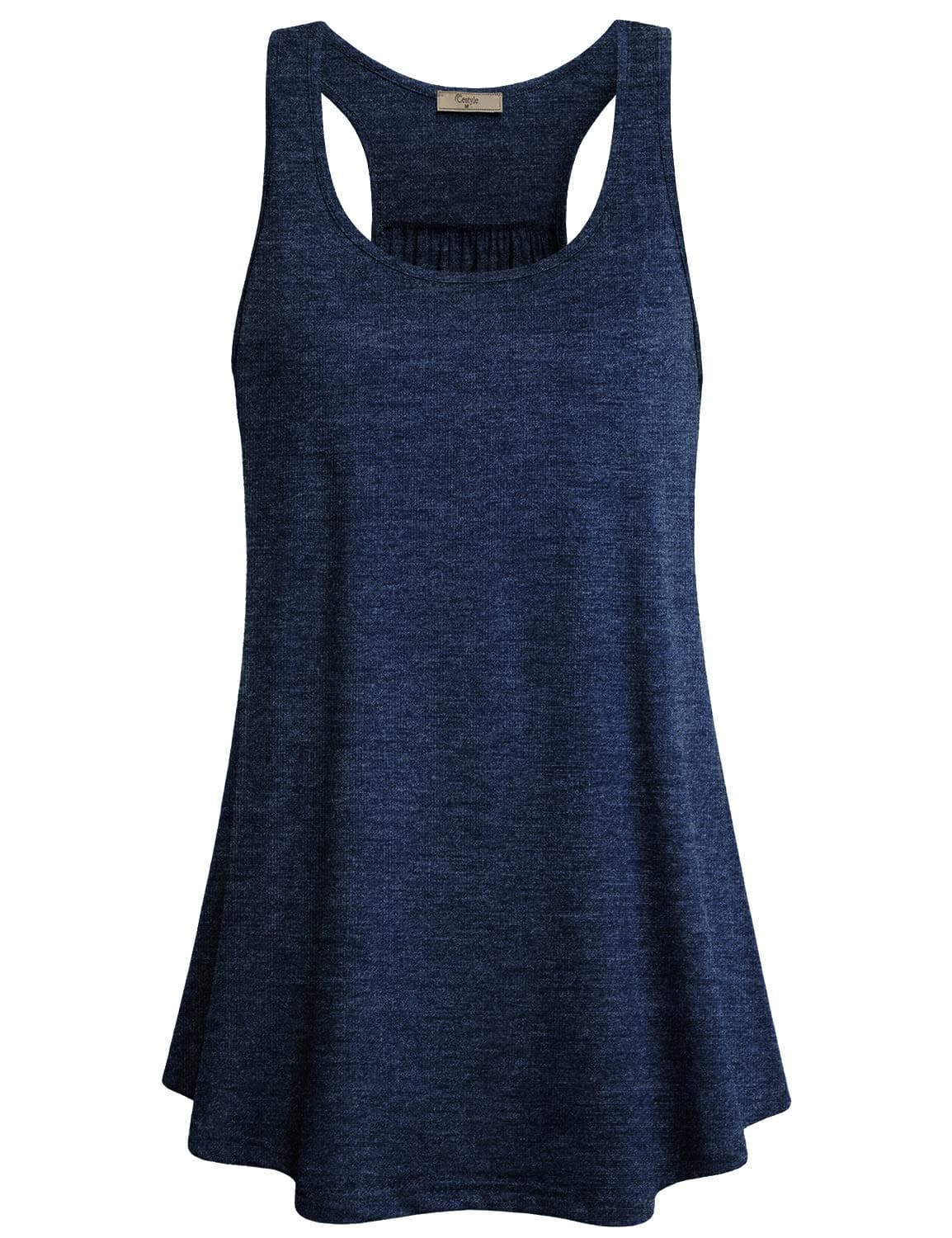 Cestyle Womens Sleeveless Scoop Neck Flowy Loose Fit Workout Shirts Racerback Long Tank Tops