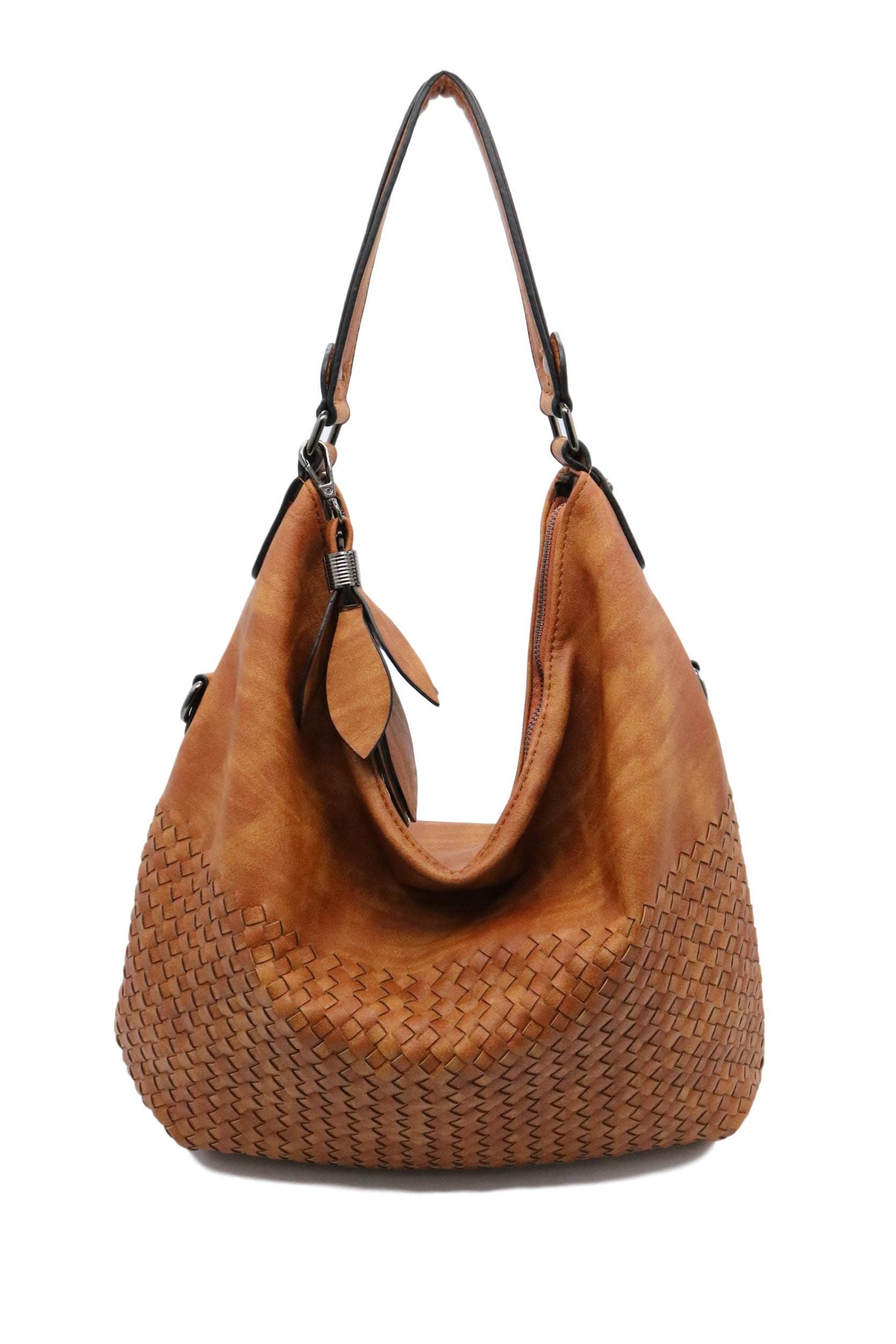 Lucky Charm Vintage Hobo Style Designer handbag Large Shoulder Tote Bag for Women (Brown)