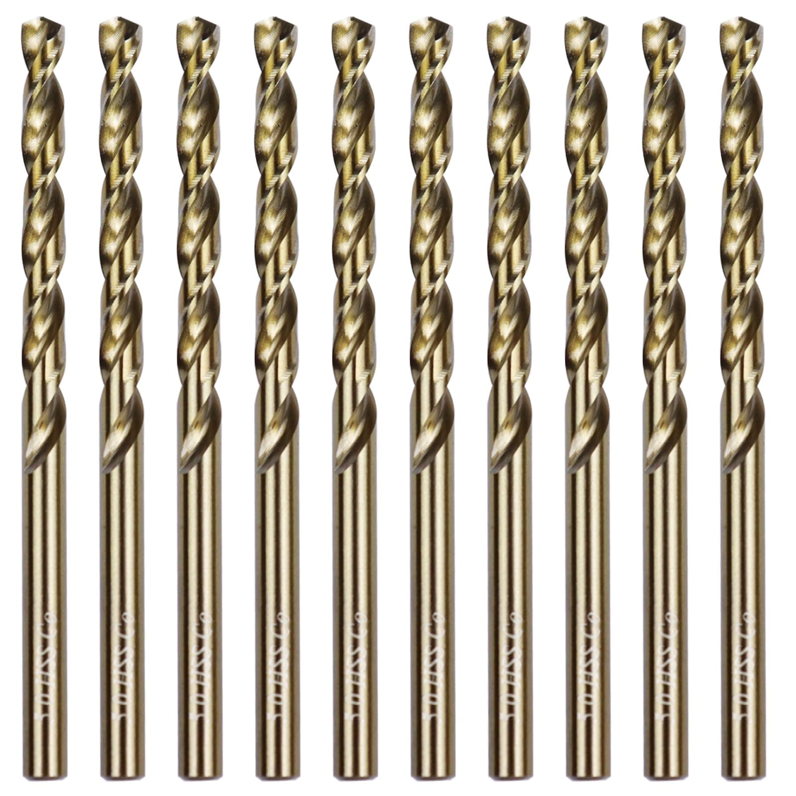 Sipery 10Pcs Cobalt Drill Bits 5mm M35 Cobalt Metal Drill Bit Set Twist Jobber Length Drill Bit for Stainless Steel and Metal 0.197"