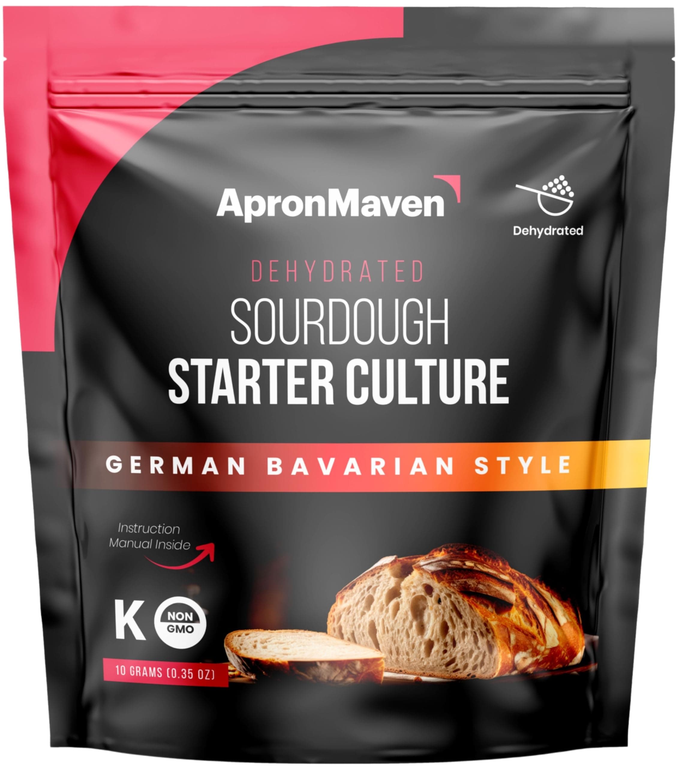 Apron Maven Premium German Bavarian Heirloom Sourdough Starter Culture, Lively Dry Starter for Rye Breads, Easy Activation, Lifetime Support (Pack of 1)