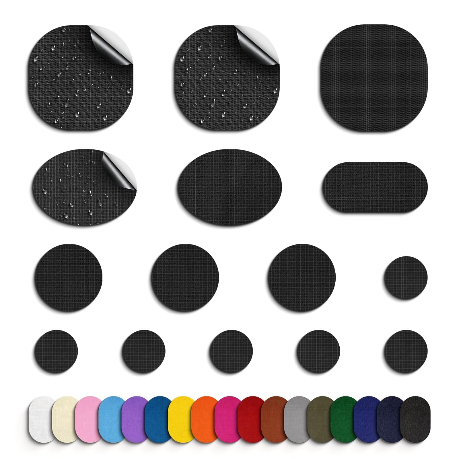 45 Pcs Down Jacket Repair Patch for Puffer Jackets Coats, Nylon Fabric Repair Tape Pre-Cut Self-Adhesive Patches for Clothing, Down Jacket Rip, Tent, Outerwear, Waterproof Lightweight