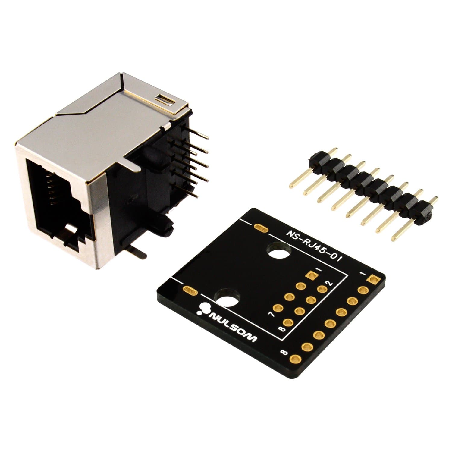 RJ45 8-pin Connector (8P8C) and Breakout Board Kit for Ethernet DMX-512 RS-485 RS-422 RS-232 (Unassambled)