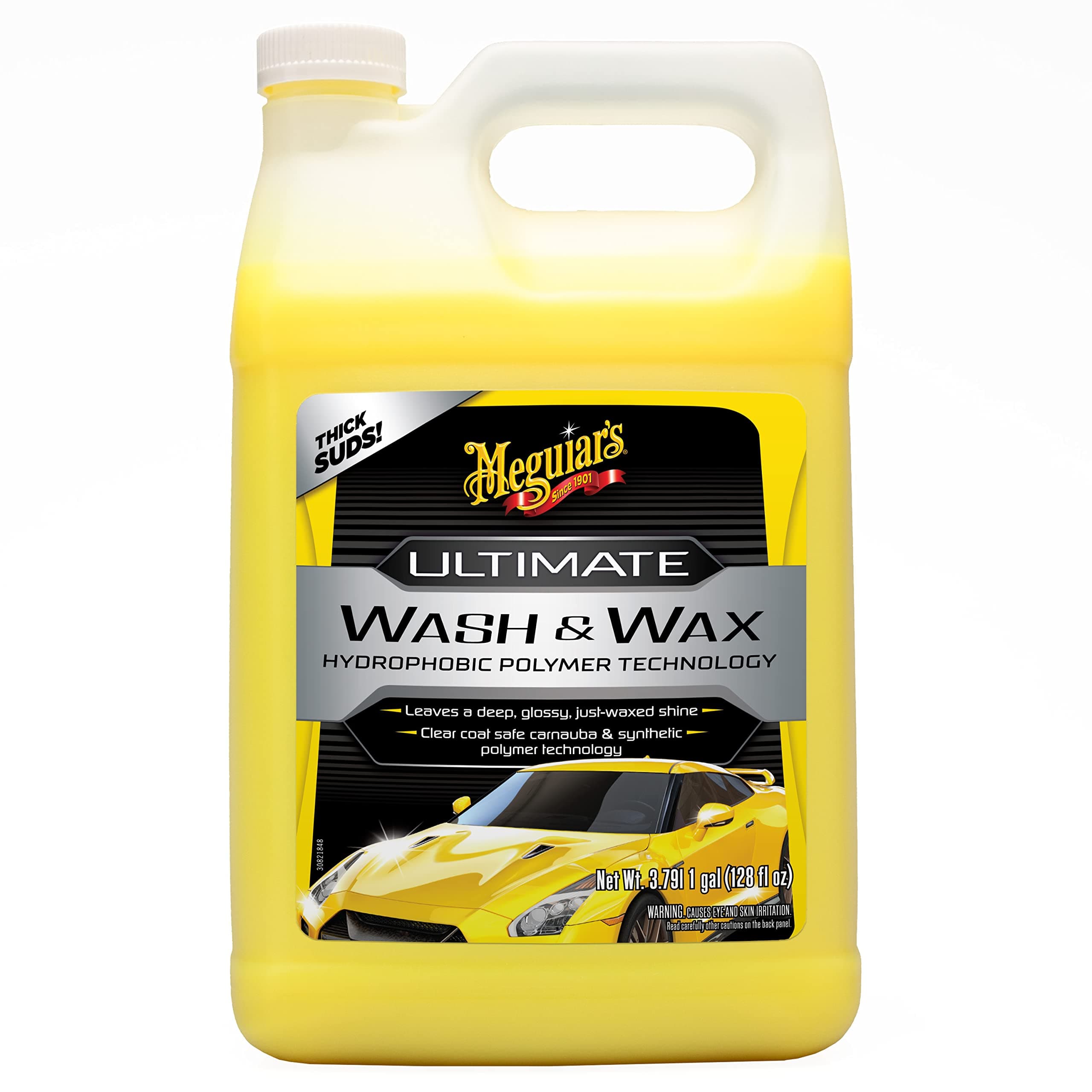 Ultimate Wash and Wax, Car Wash Soap and Wax Cleans & Shines in One Step, Shine & Protect with an Enhanced pH Balanced Car Paint Cleaner, 1 Gallon