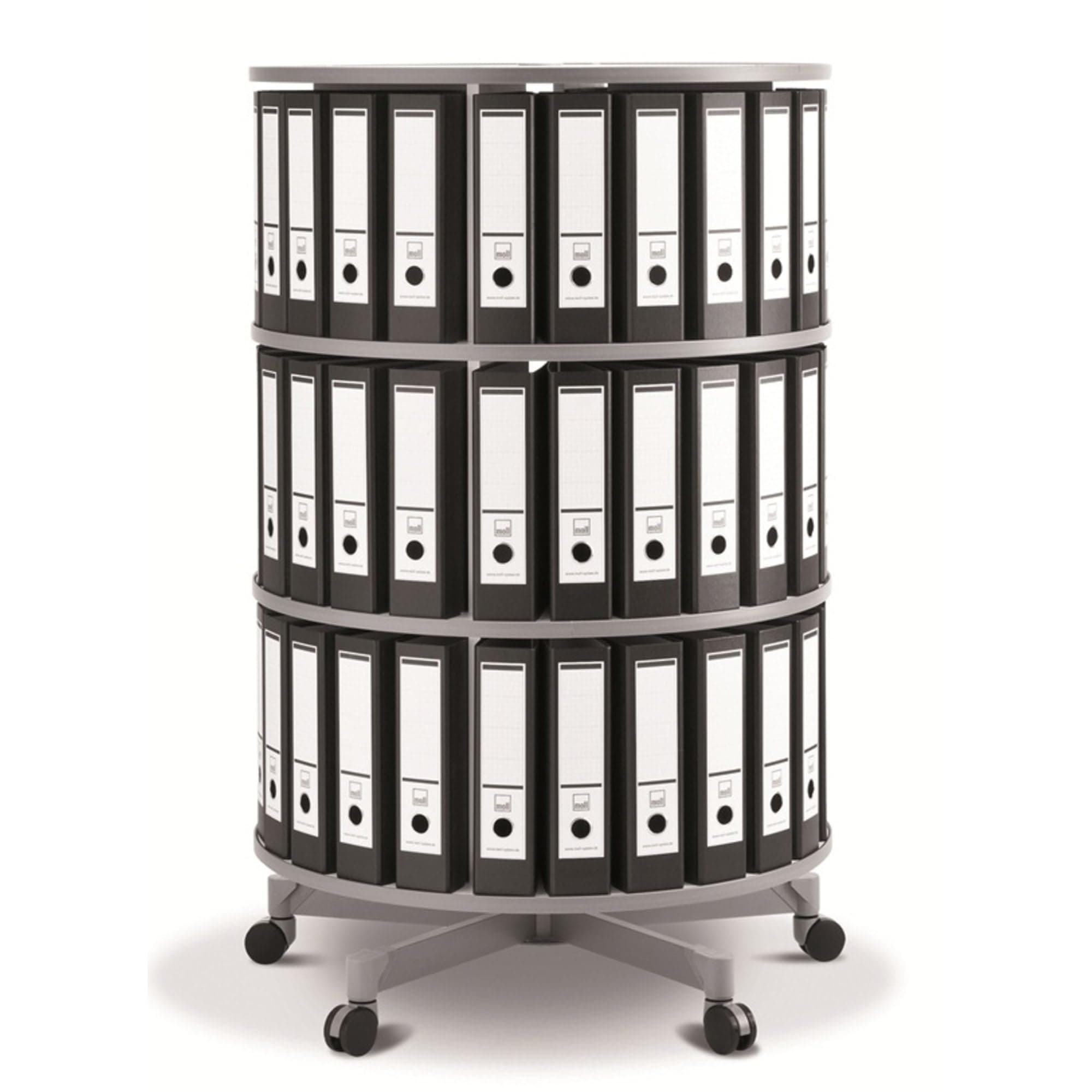 Moll One Turn Binder & File Carousel Shelving with Three Tier, White (TURN3)