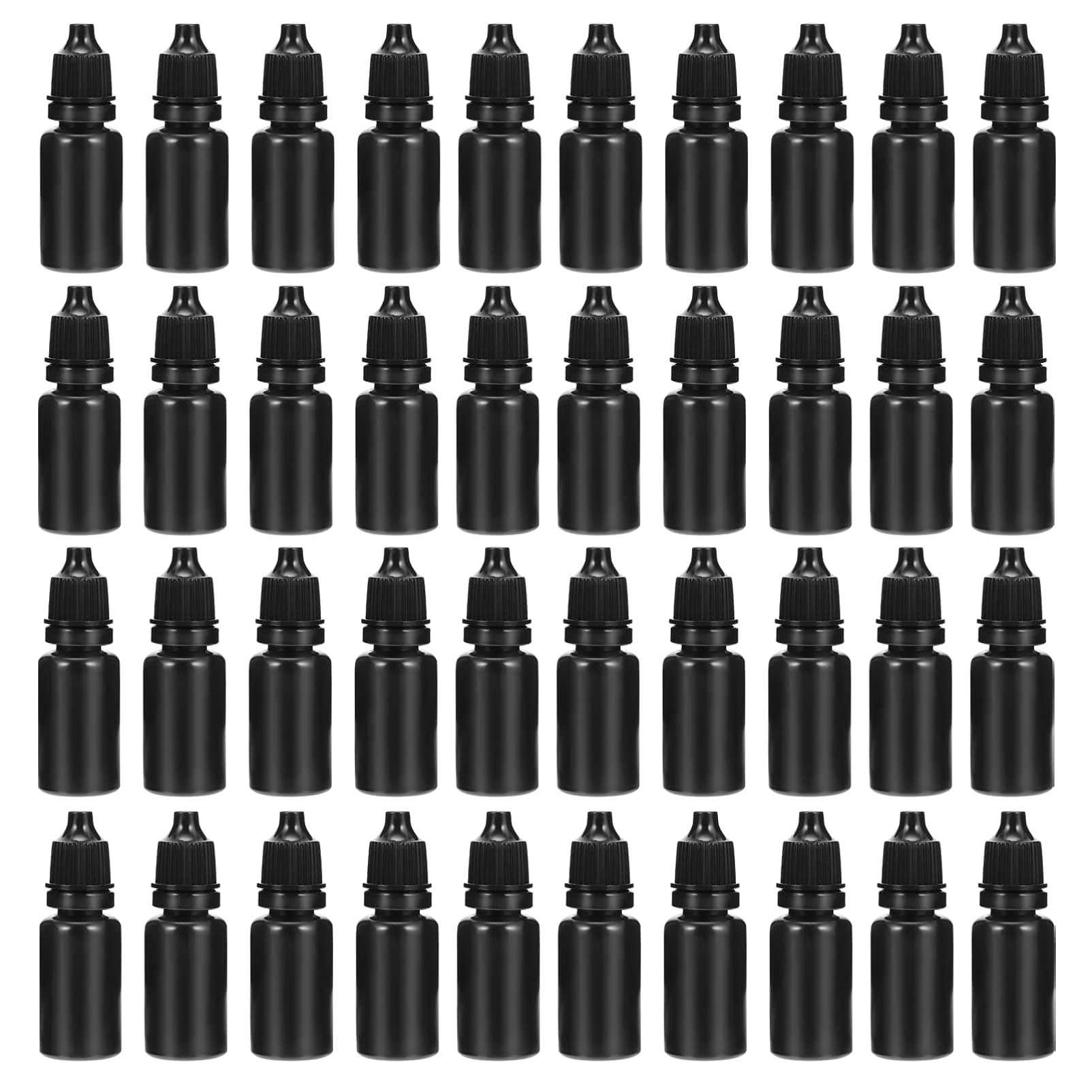 FOMIYES Lotion Container 50pcs Black Dropper Bottle Refillable Applicator Tip Bottles Glue Bottles Squeezable Eye Liquid Dropper Bottles 10ml Travel Lotion Container