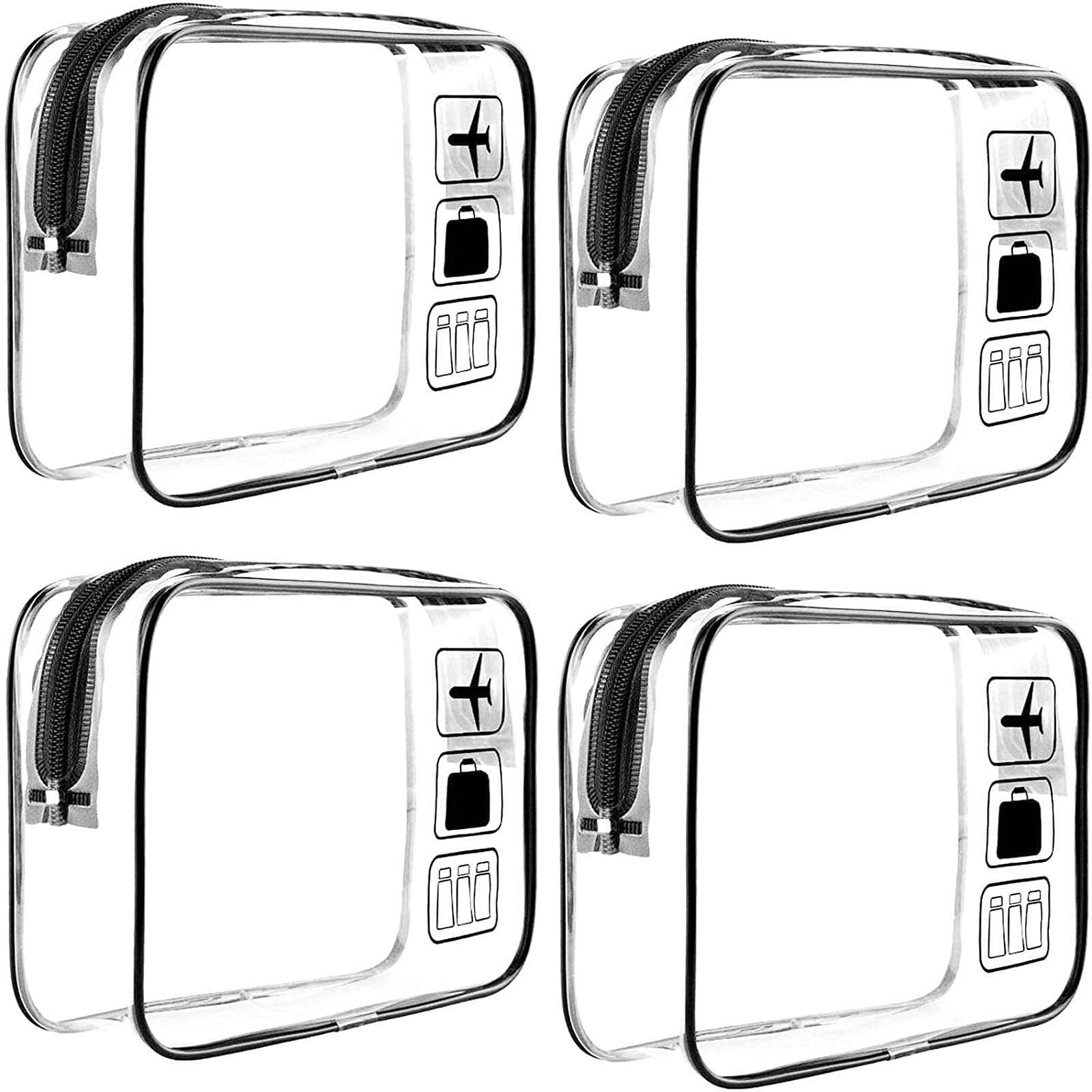 4pcs TSA Approved Travel Toiletry Bag with Zipper Travel Luggage Pouch Carry On Clear Airport Airline Compliant Bag Travel Cosmetic Makeup Bags for Women and Men2