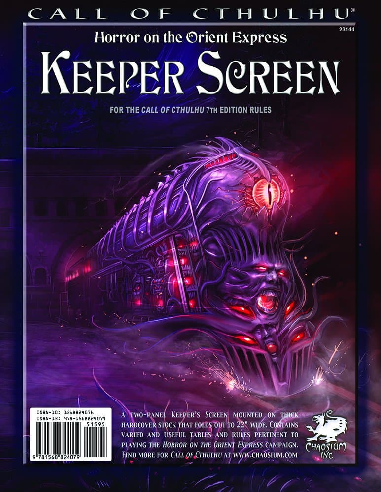 Horror on the Orient Express Keeper Screen (Call of Cthulhu roleplaying)