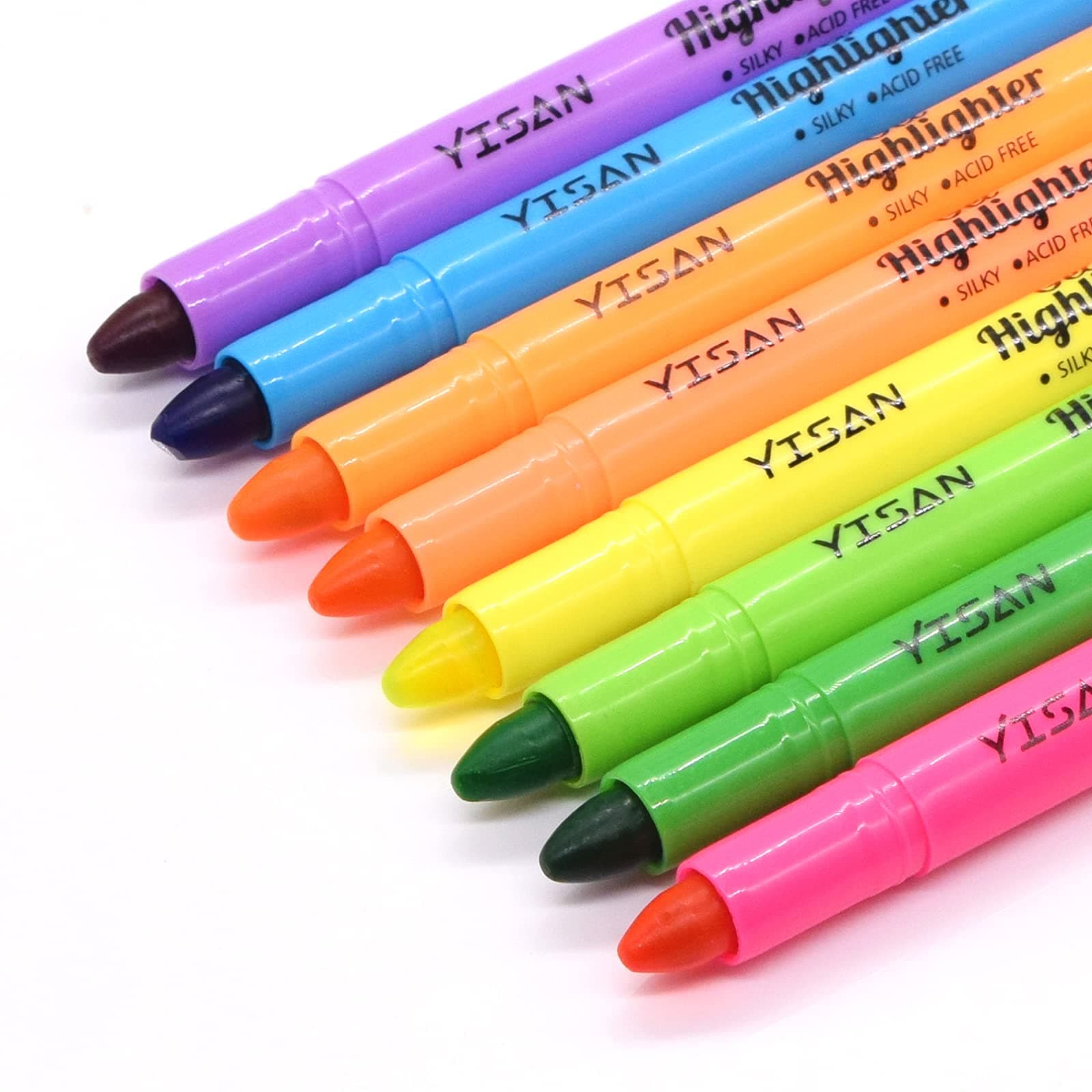 YISAN Gel Highlighter, Bible Highlighter, Crayon Highlighter Pen, Smearless, 8 Colors 2022