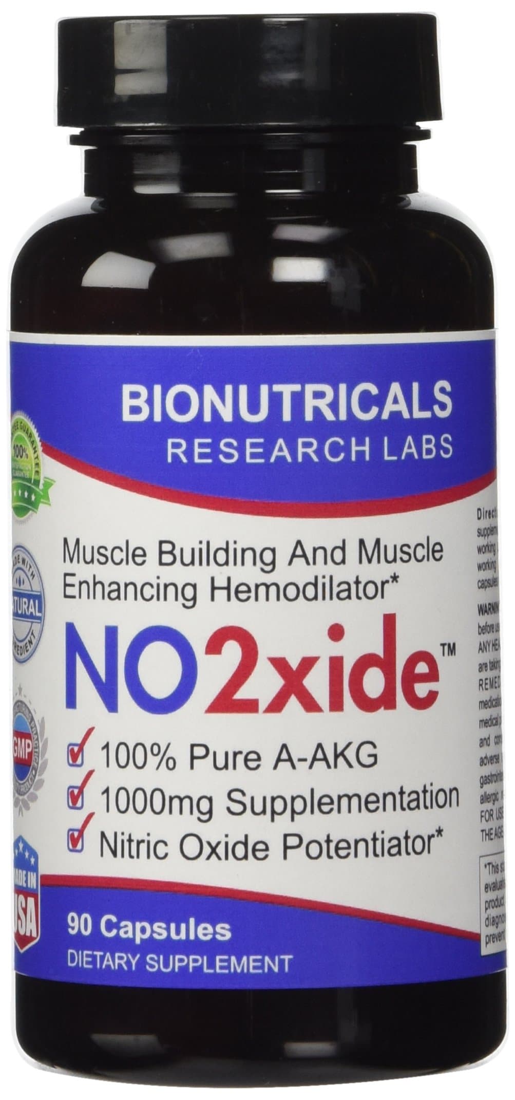 No2Xide 90 Capsules Per Bottle With Noxide Arginine AlphaKetoglutarate 3 Bottles 270 Capsules